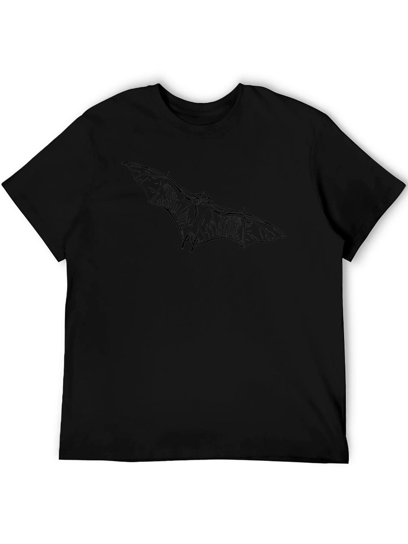 Bat Outline Graphic Black T-Shirt
