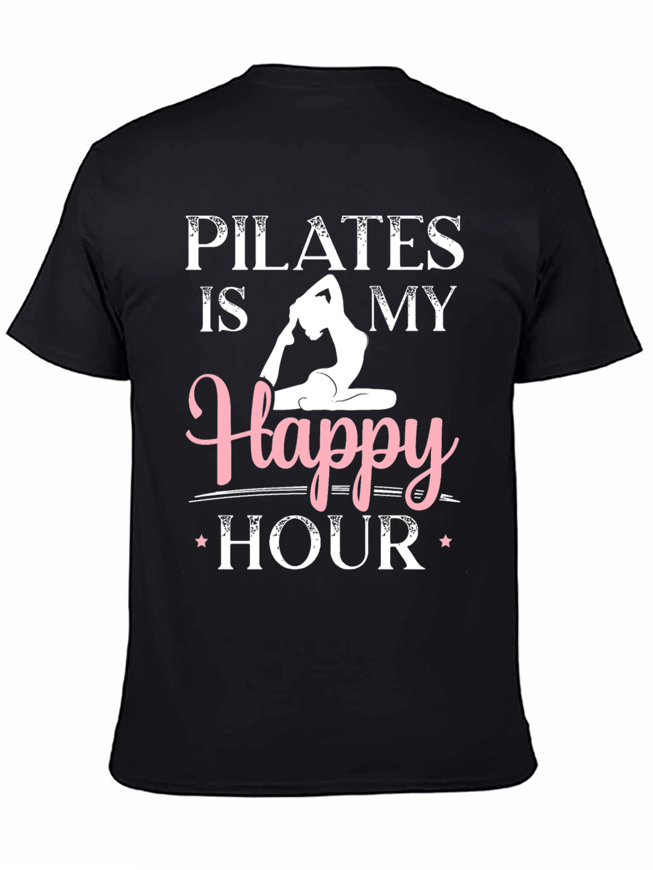 Pilates is My Happy Hour Black Graphic Tee