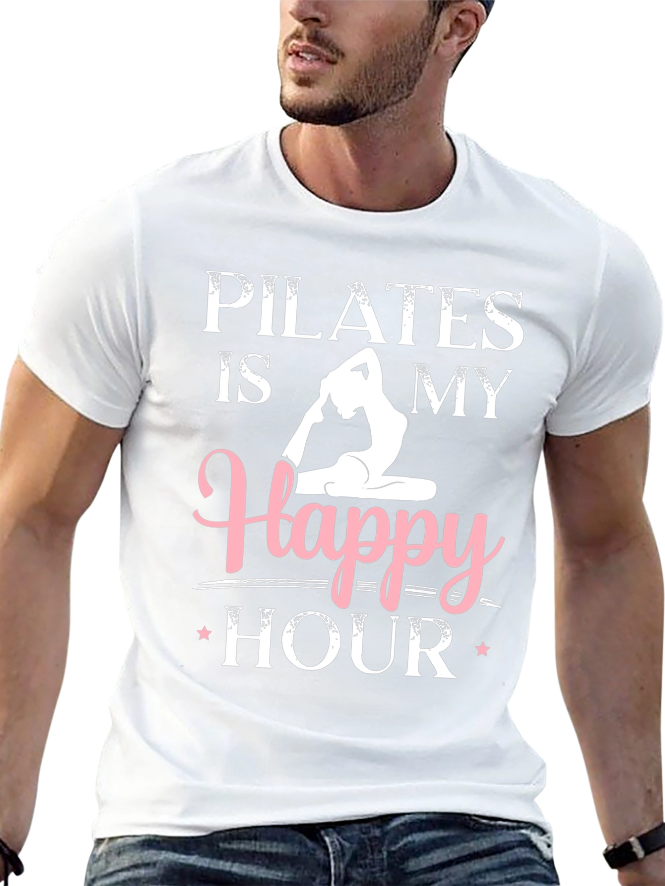 Pilates is My Happy Hour Black Graphic Tee