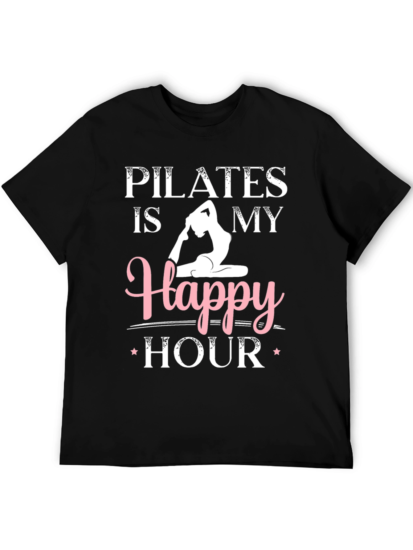 Pilates is My Happy Hour Black Graphic Tee