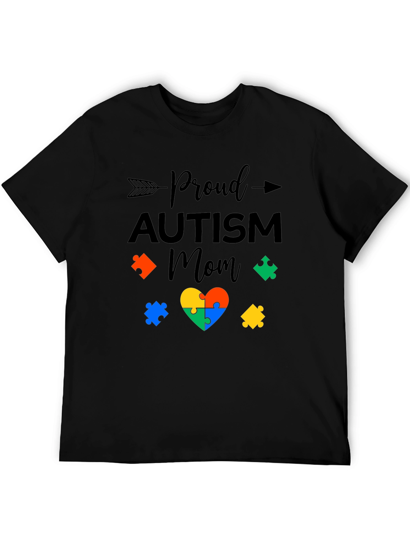 Proud Autism Mom T-Shirt: Puzzle Heart Design