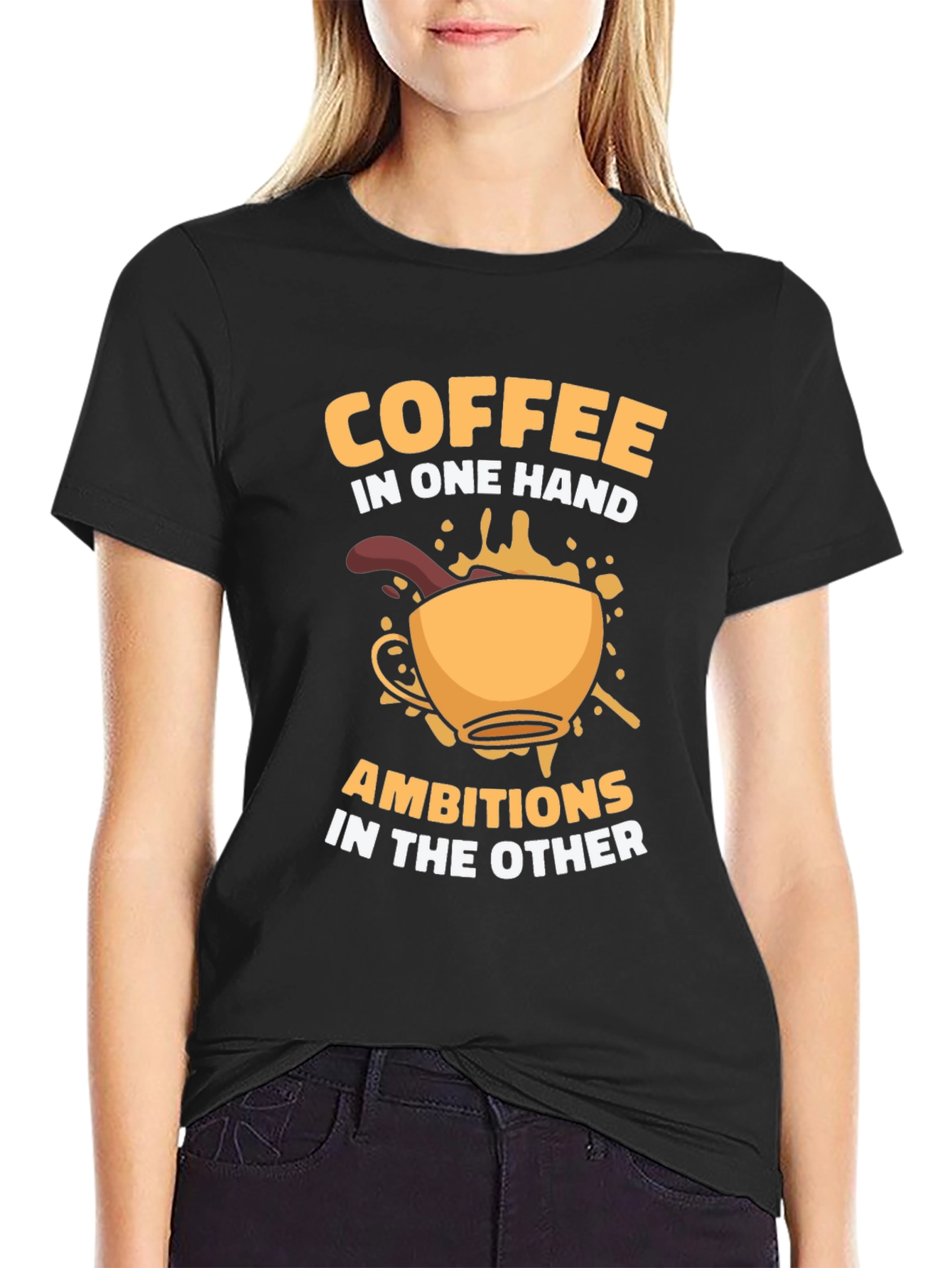 Coffee & Ambition Graphic T-Shirt - Casual Style