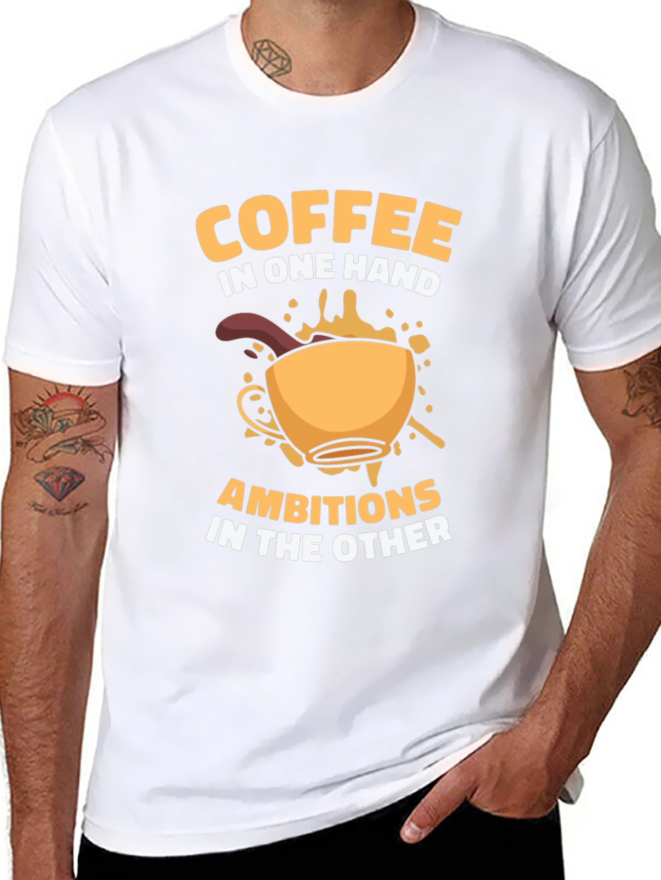Coffee & Ambition Graphic T-Shirt - Casual Style