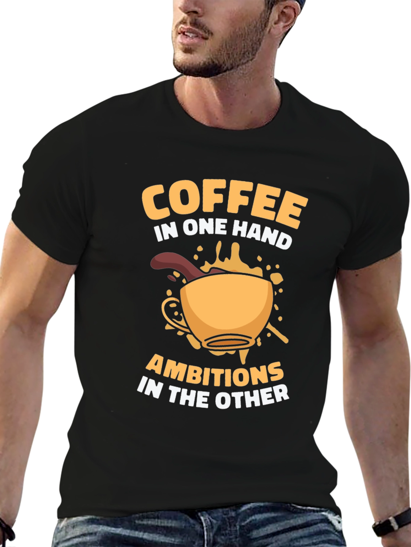 Coffee & Ambition Graphic T-Shirt - Casual Style