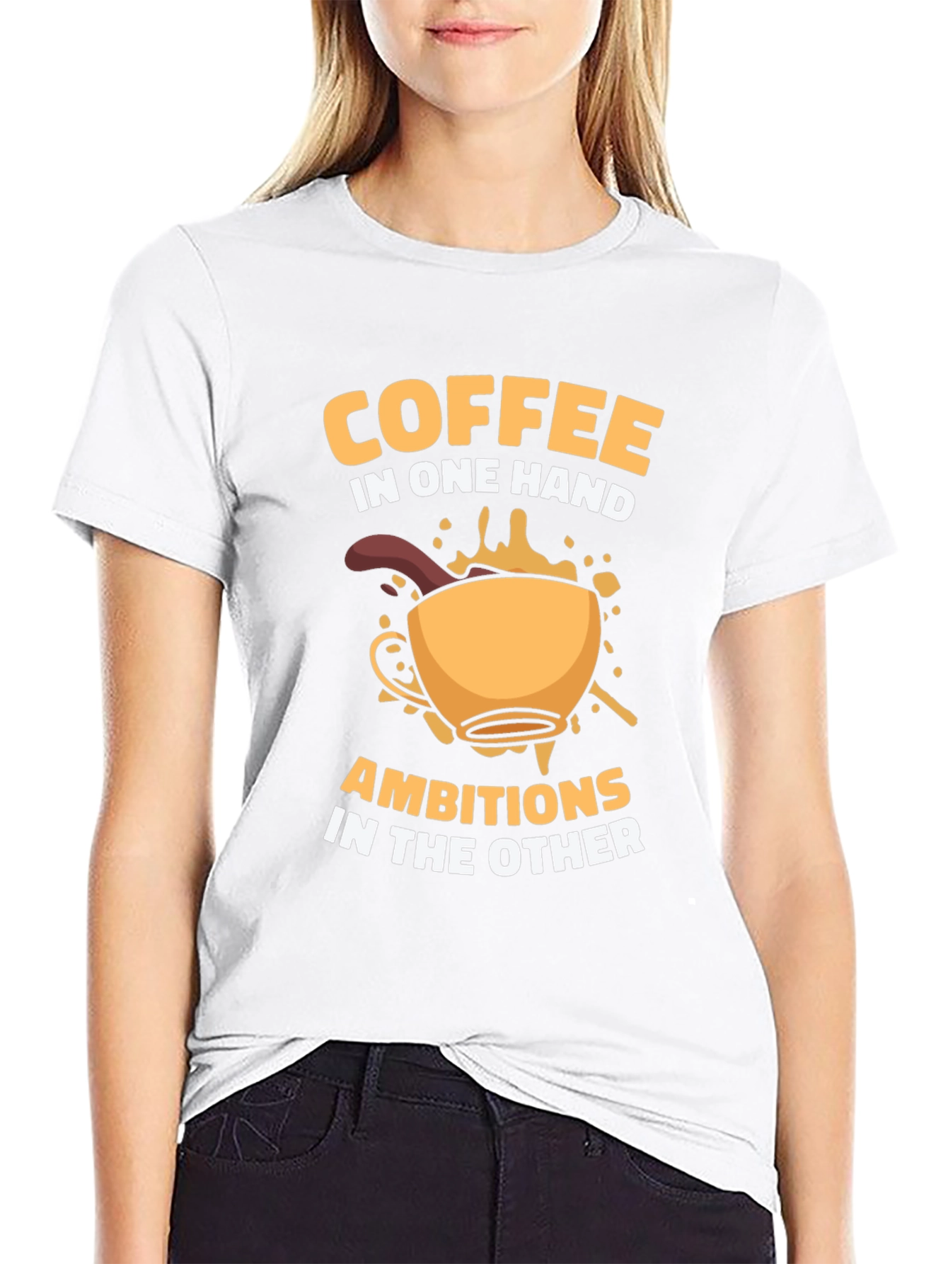 Coffee & Ambition Graphic T-Shirt - Casual Style