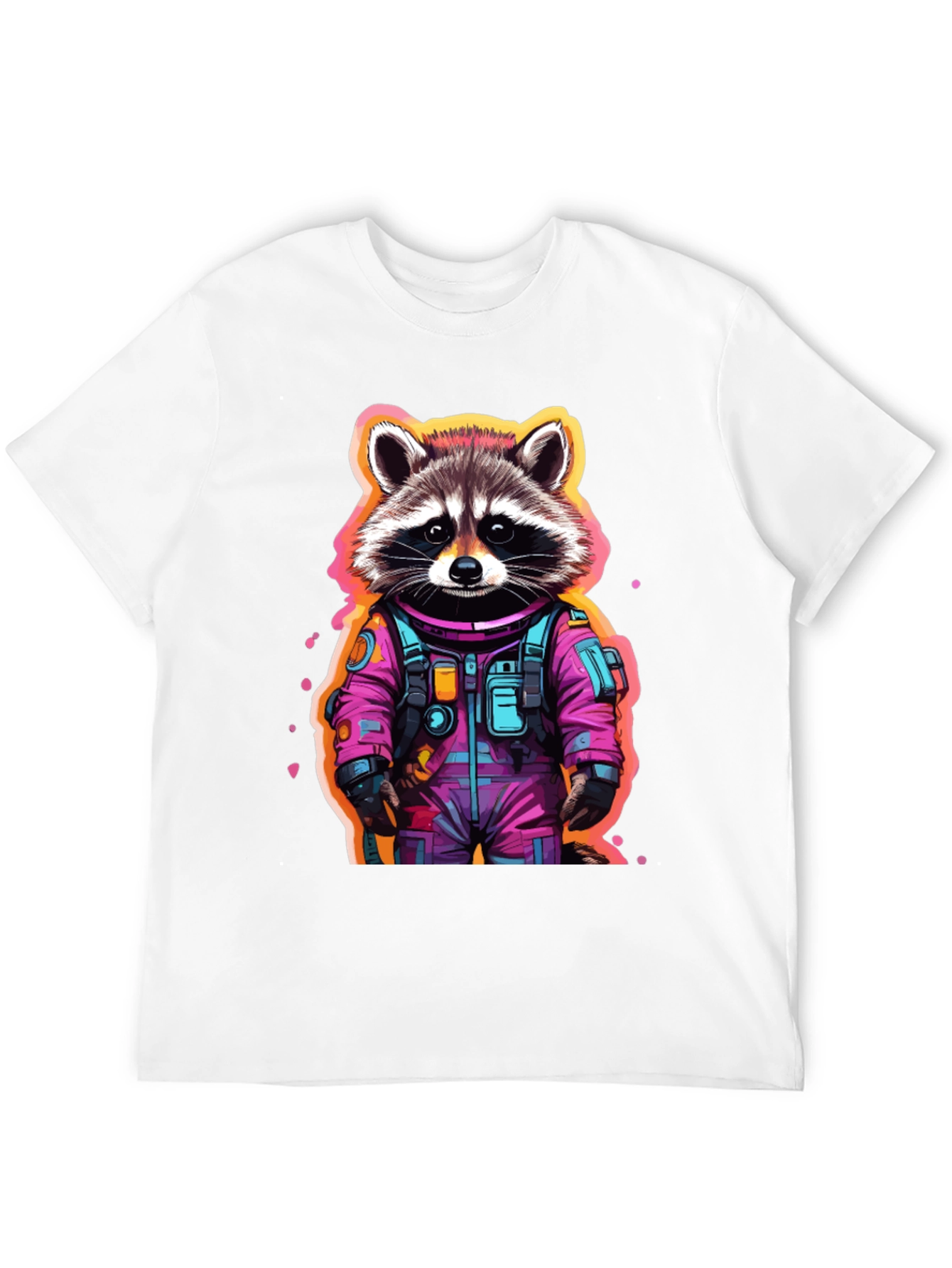 Astronaut Raccoon Graphic T-Shirt - Black