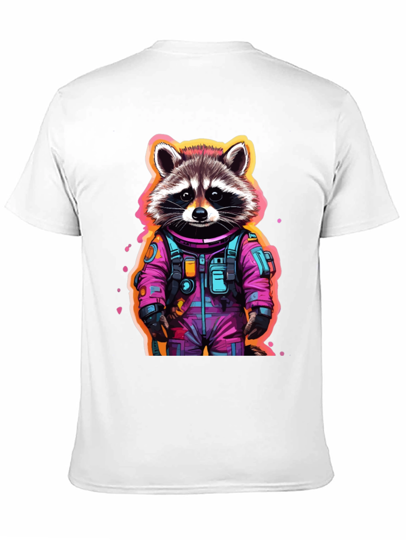 Astronaut Raccoon Graphic T-Shirt - Black