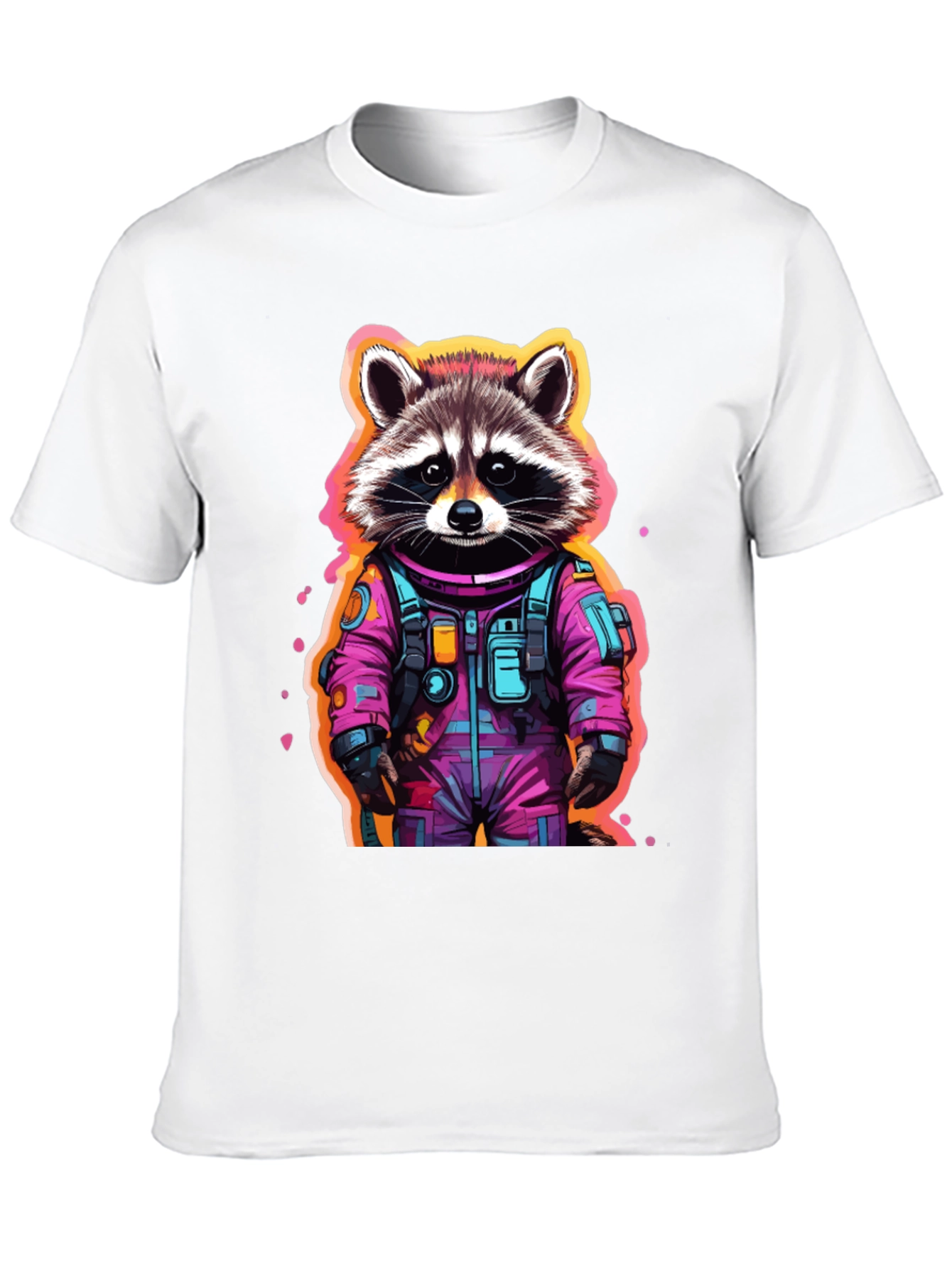 Astronaut Raccoon Graphic T-Shirt - Black