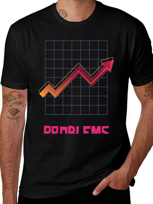 Trendy Black T-Shirt with Graphic Chart Design