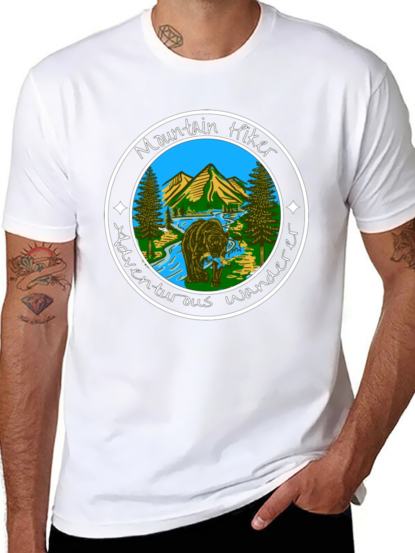 Mountain Hiker Adventurous Wanderer Graphic Tee