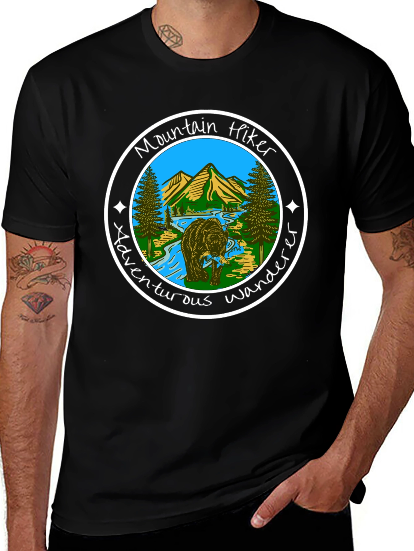 Mountain Hiker Adventurous Wanderer Graphic Tee