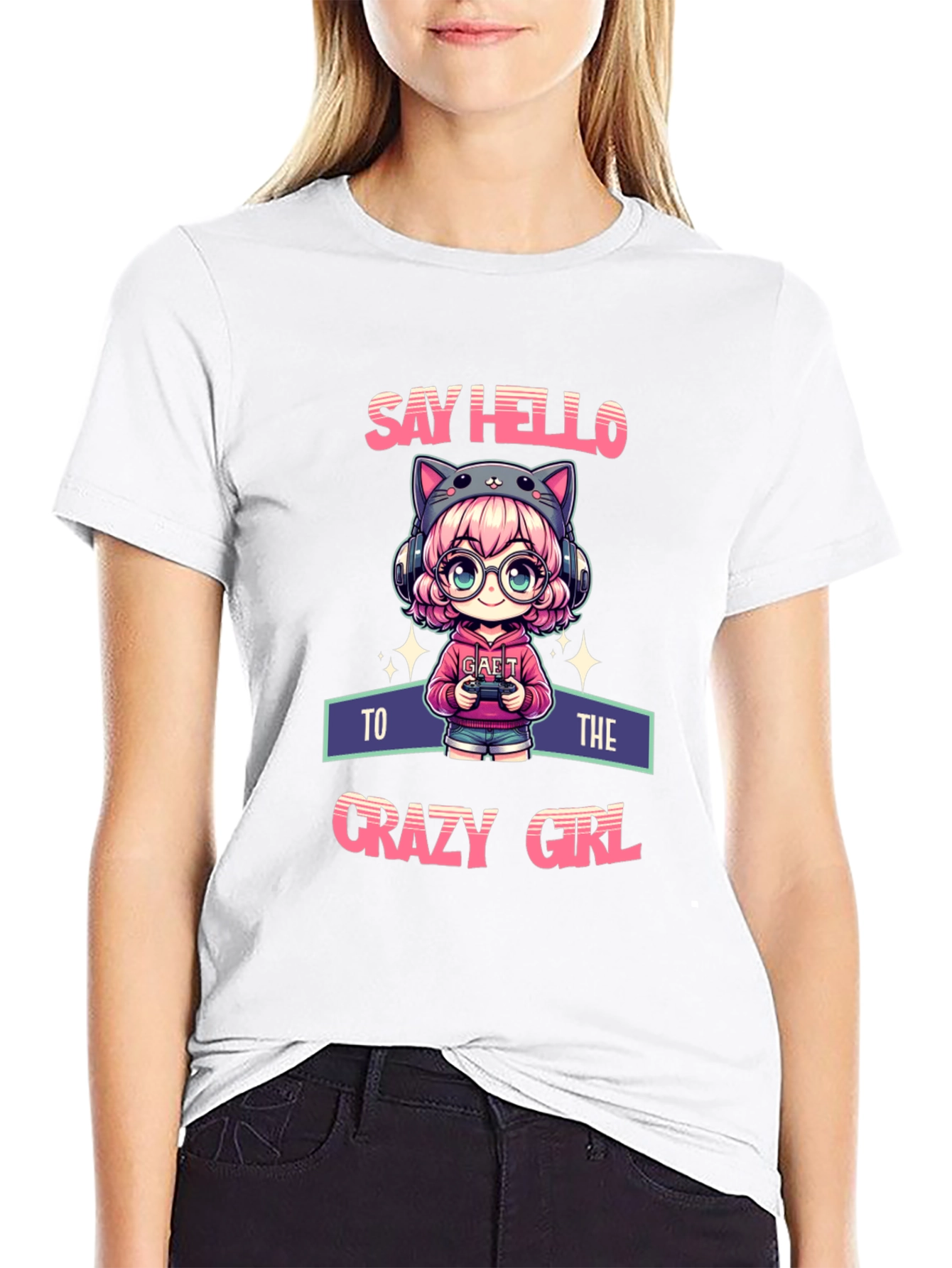 Crazy Gamer Girl T-Shirt - Unique Anime Design