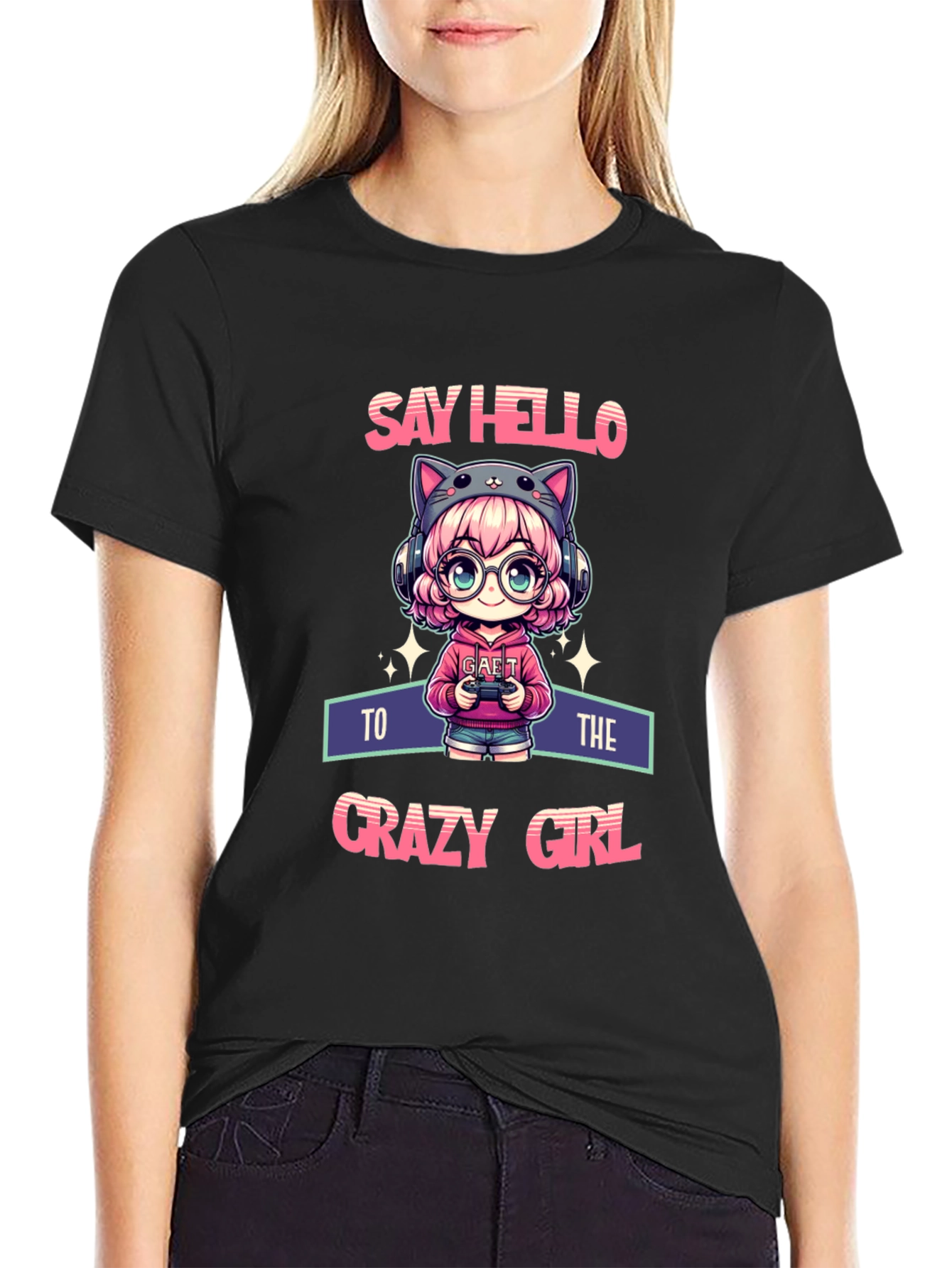 Crazy Gamer Girl T-Shirt - Unique Anime Design