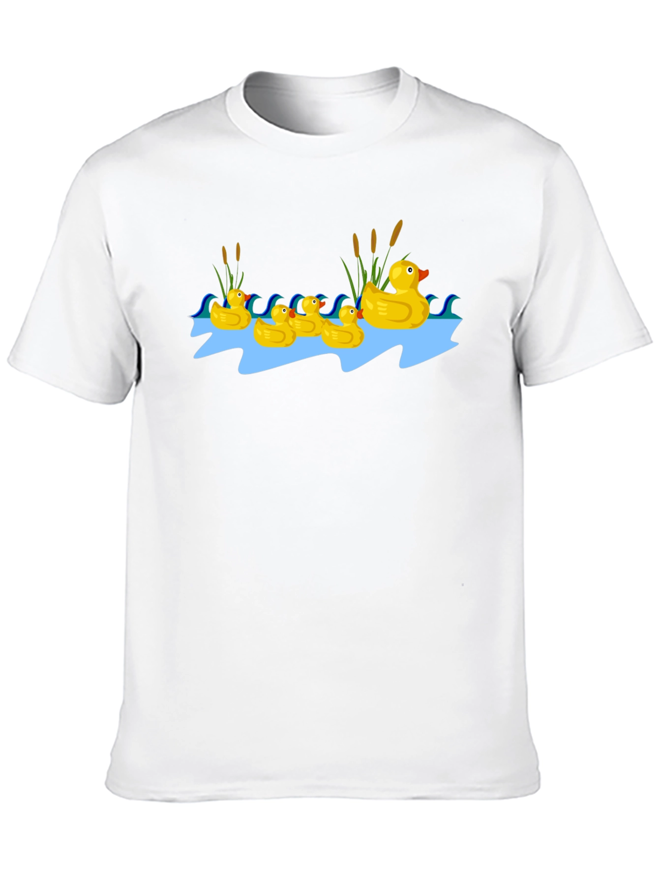 Duck Family Graphic Tee - Black Cotton T-Shirt