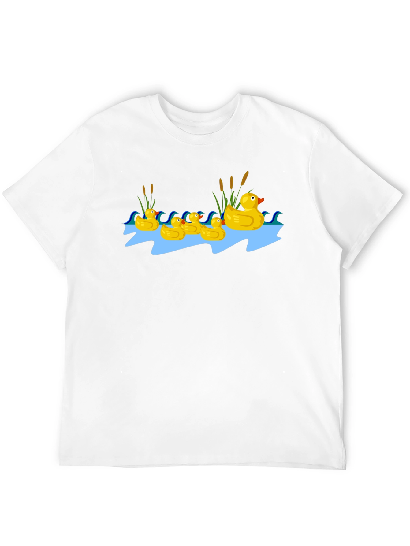 Duck Family Graphic Tee - Black Cotton T-Shirt