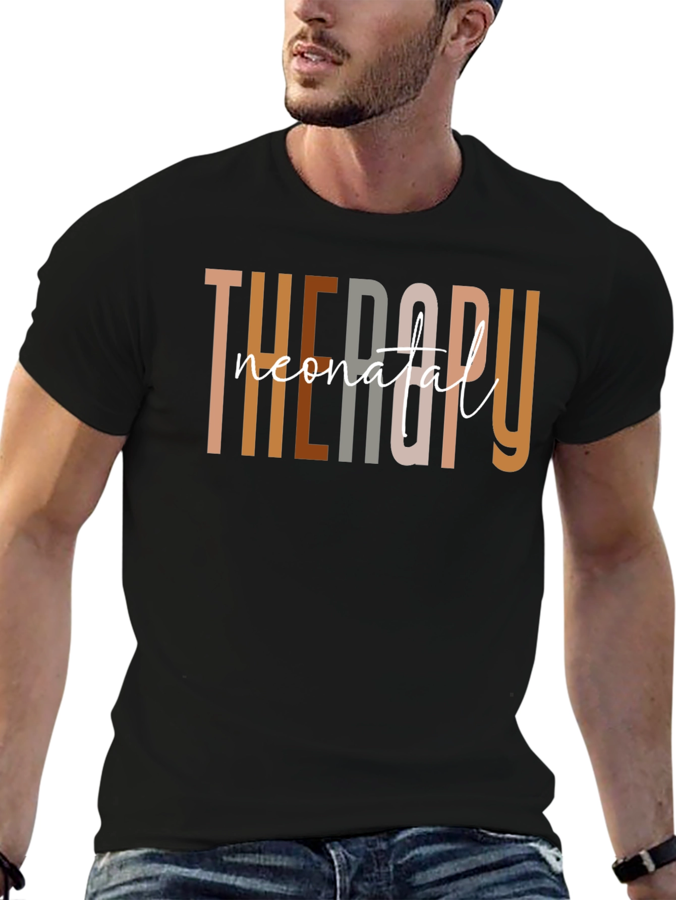 Neonatal Therapy Black Cotton T-Shirt