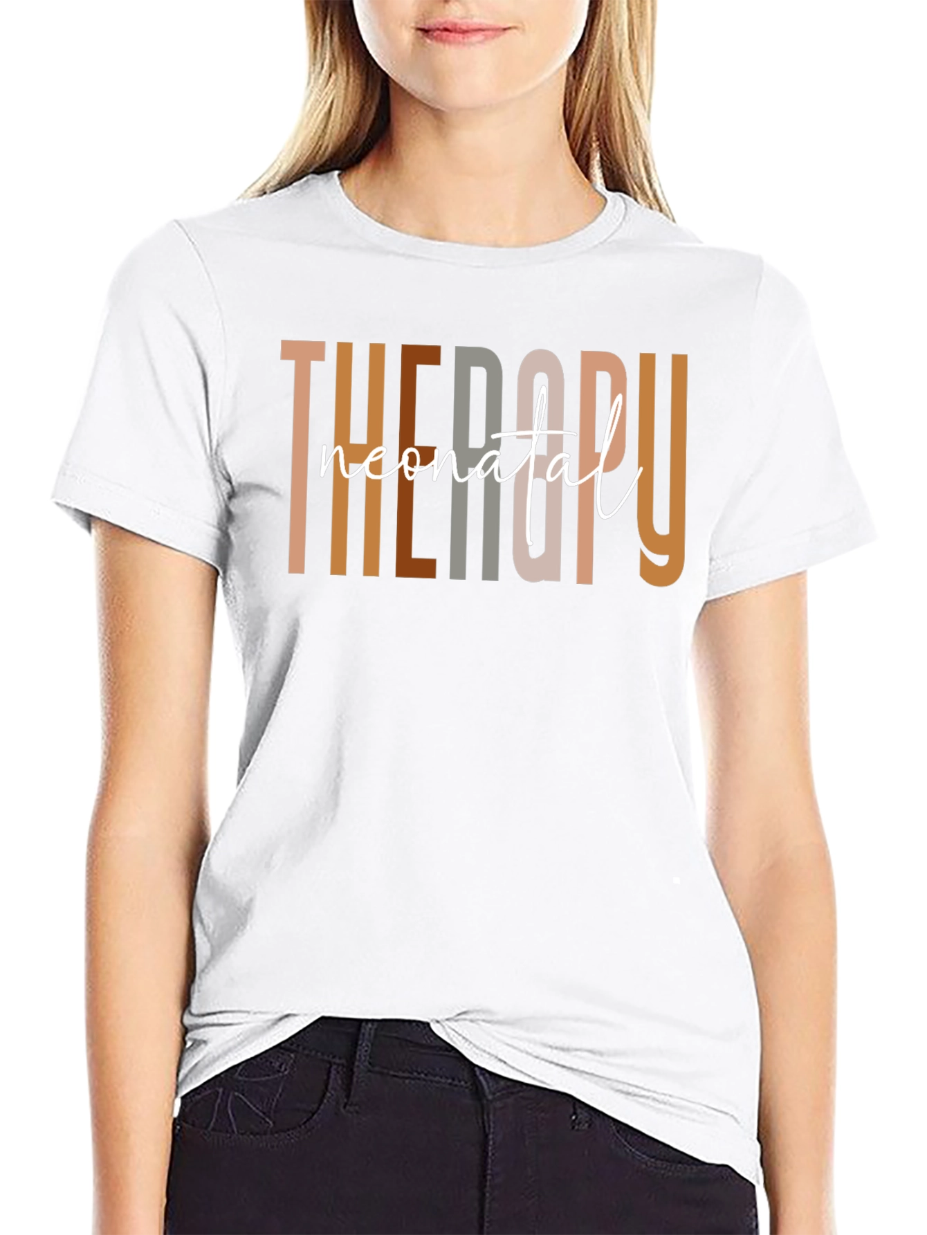 Neonatal Therapy Black Cotton T-Shirt