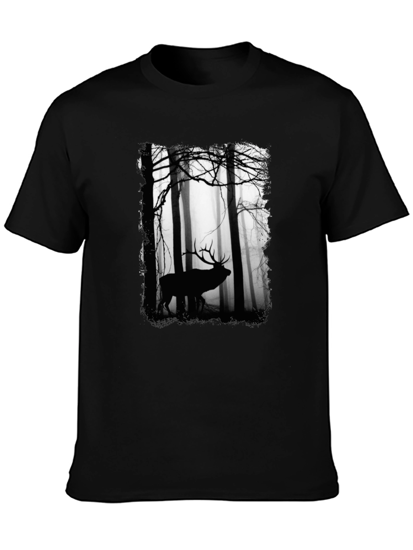 Elk Silhouette Forest Graphic Tee