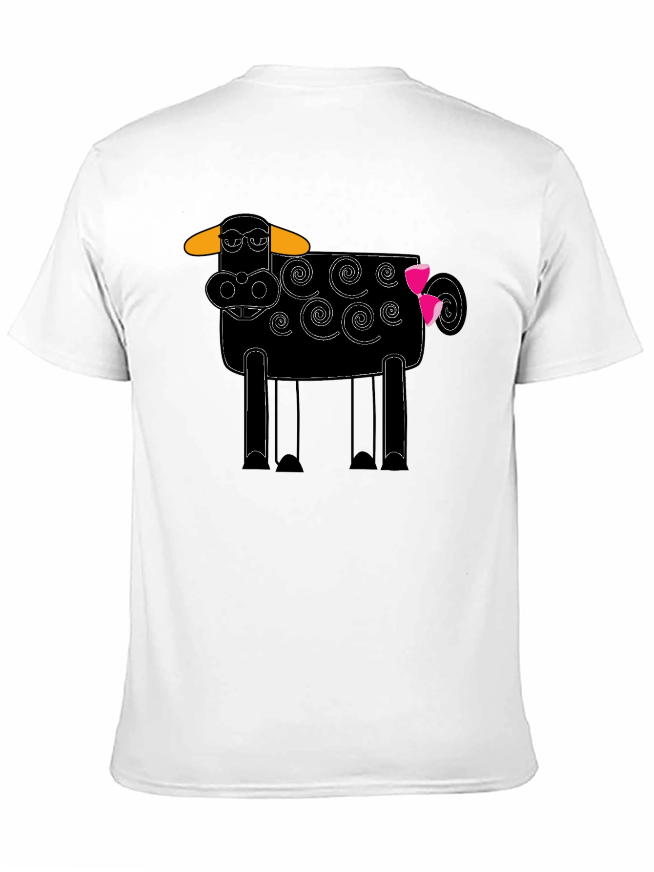 Whimsical Cow Graphic Tee - Black Cotton Blend