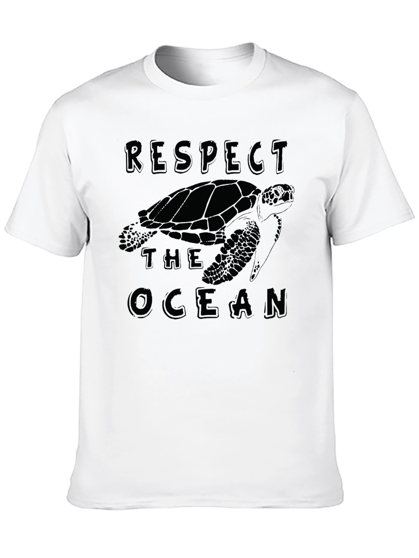 Respect The Ocean Turtle Graphic Tee - Black
