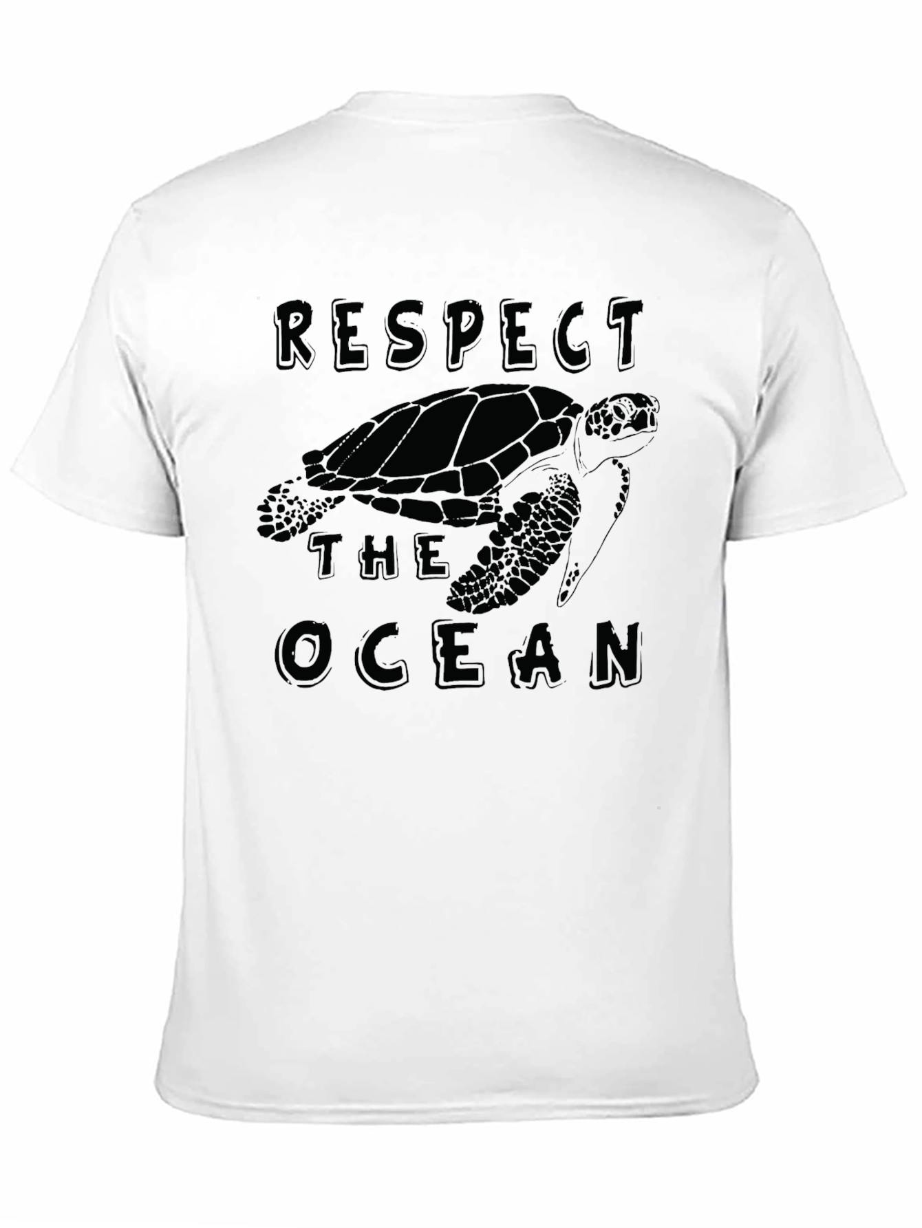 Respect The Ocean Turtle Graphic Tee - Black