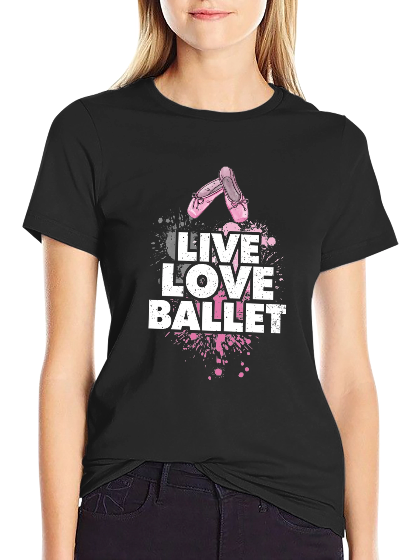 Live Love Ballet Black Graphic T-Shirt