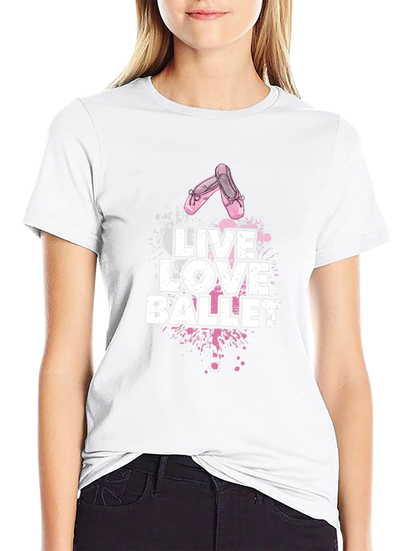 Live Love Ballet Black Graphic T-Shirt