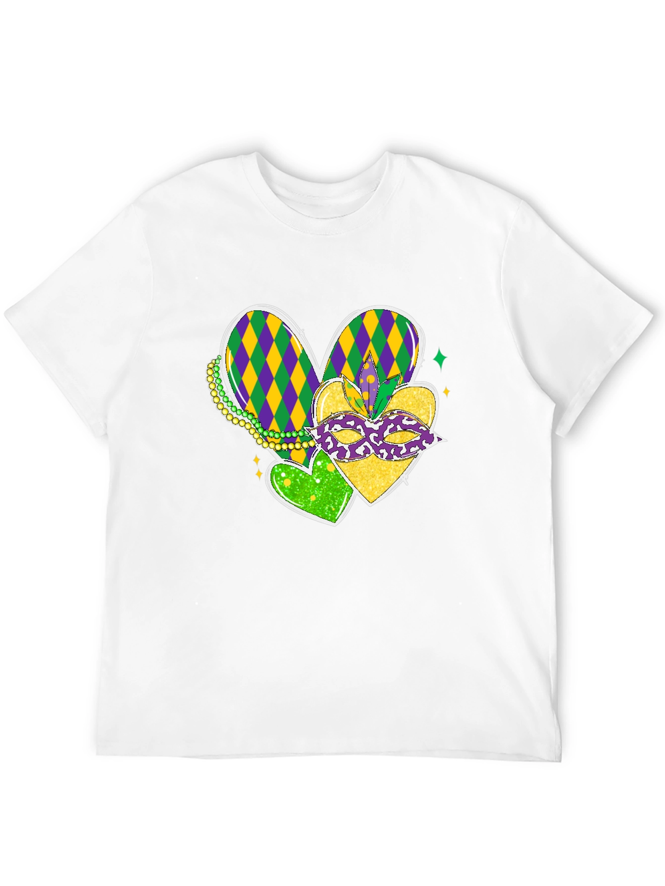 Mardi Gras Hearts T-Shirt