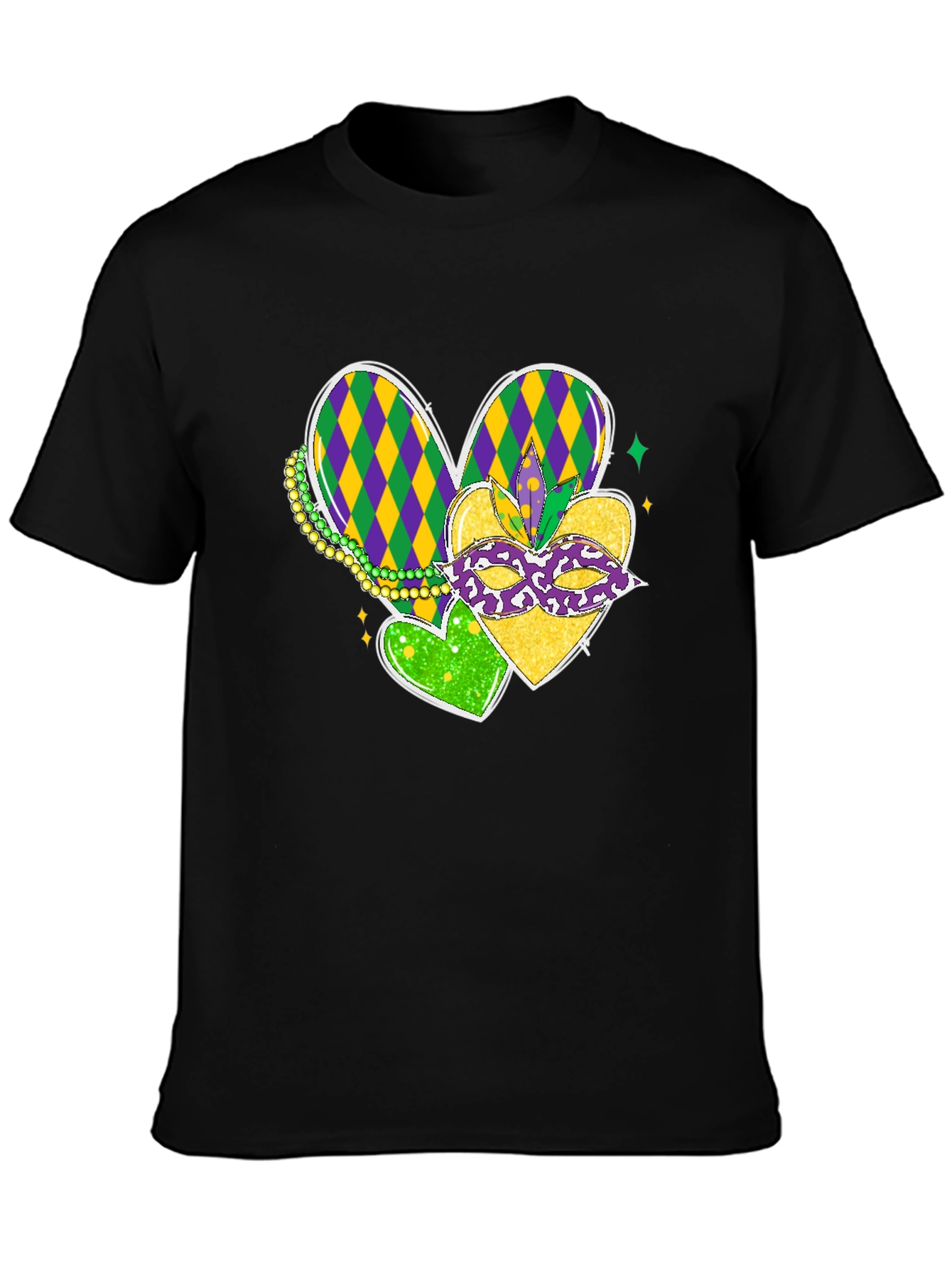 Mardi Gras Hearts T-Shirt