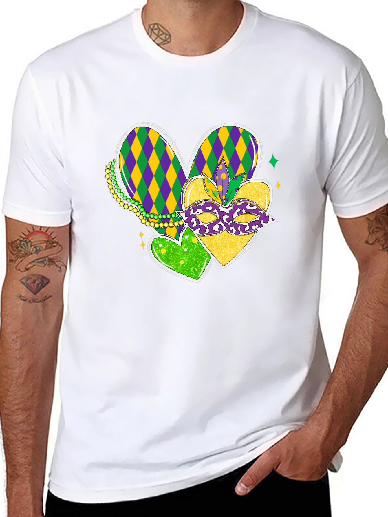 Mardi Gras Hearts T-Shirt