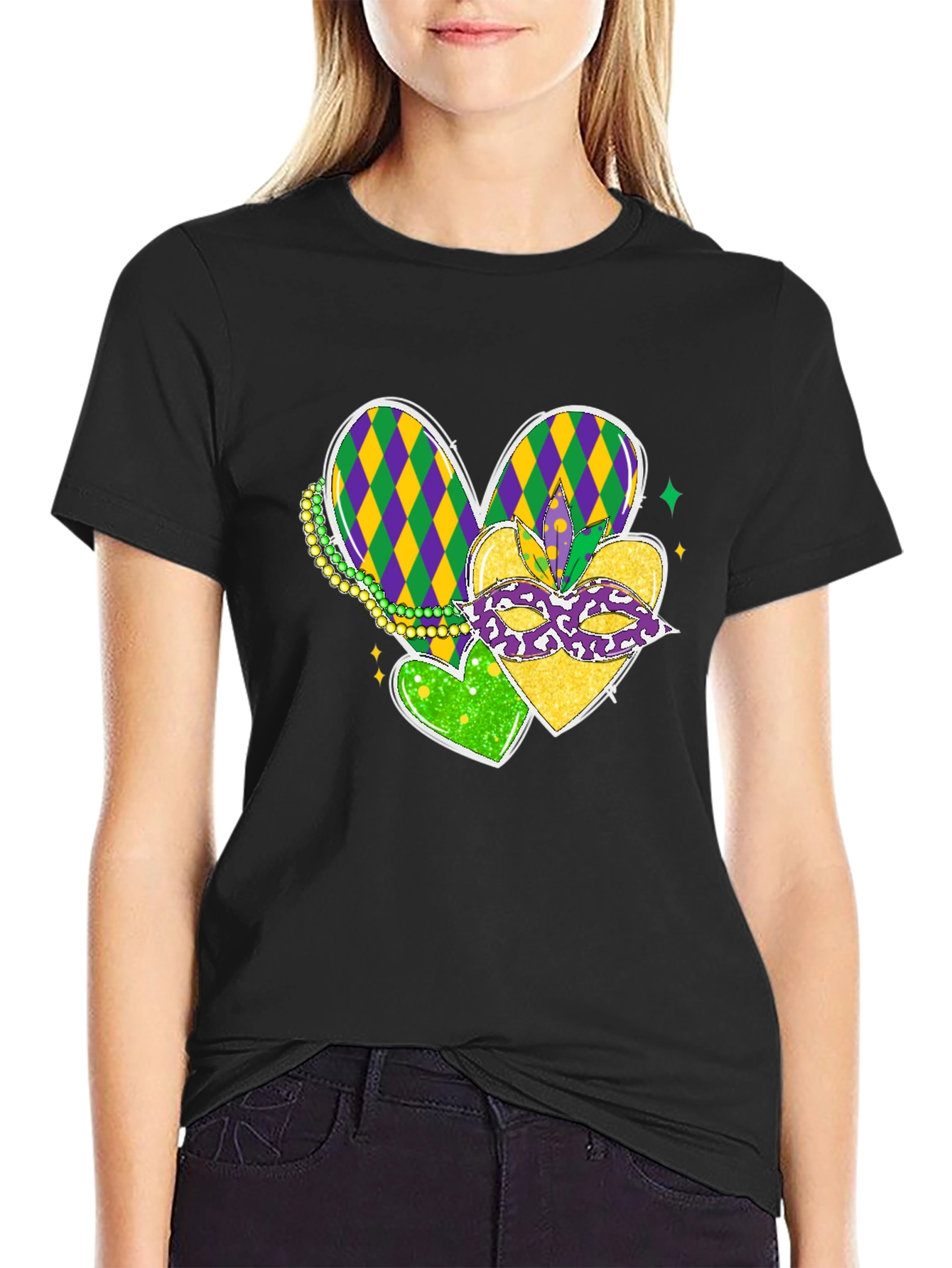Mardi Gras Hearts T-Shirt