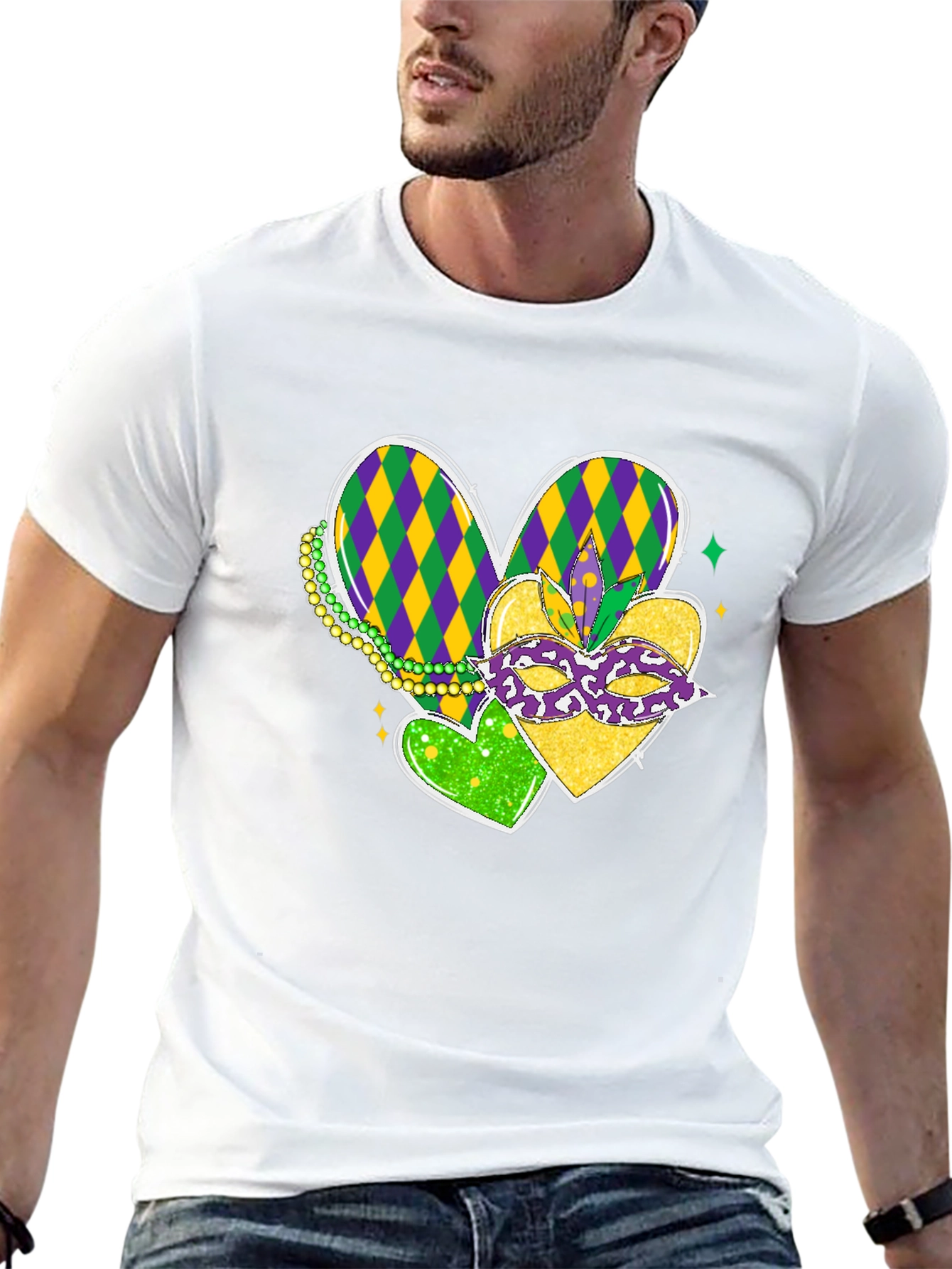 Mardi Gras Hearts T-Shirt