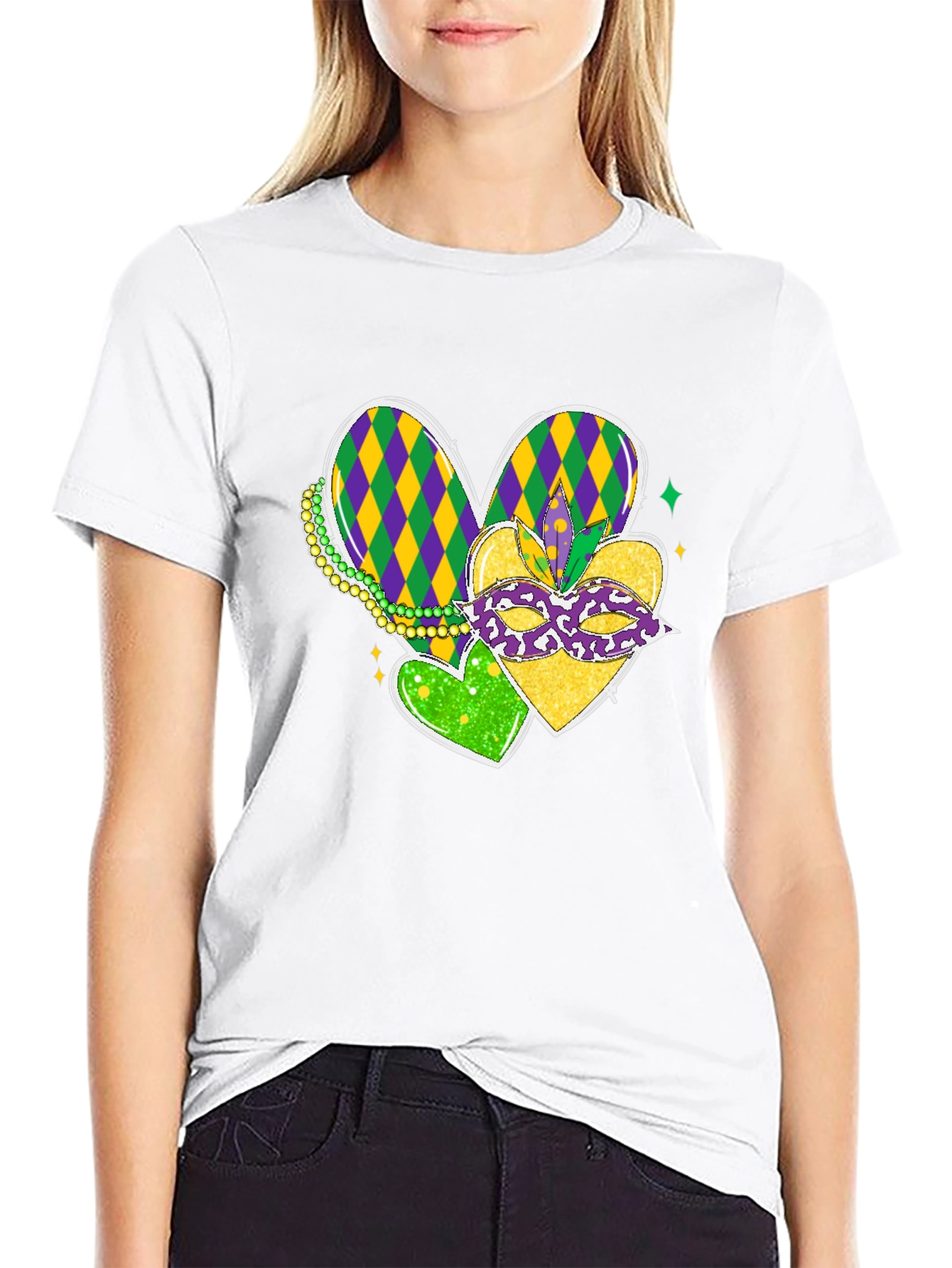 Mardi Gras Hearts T-Shirt