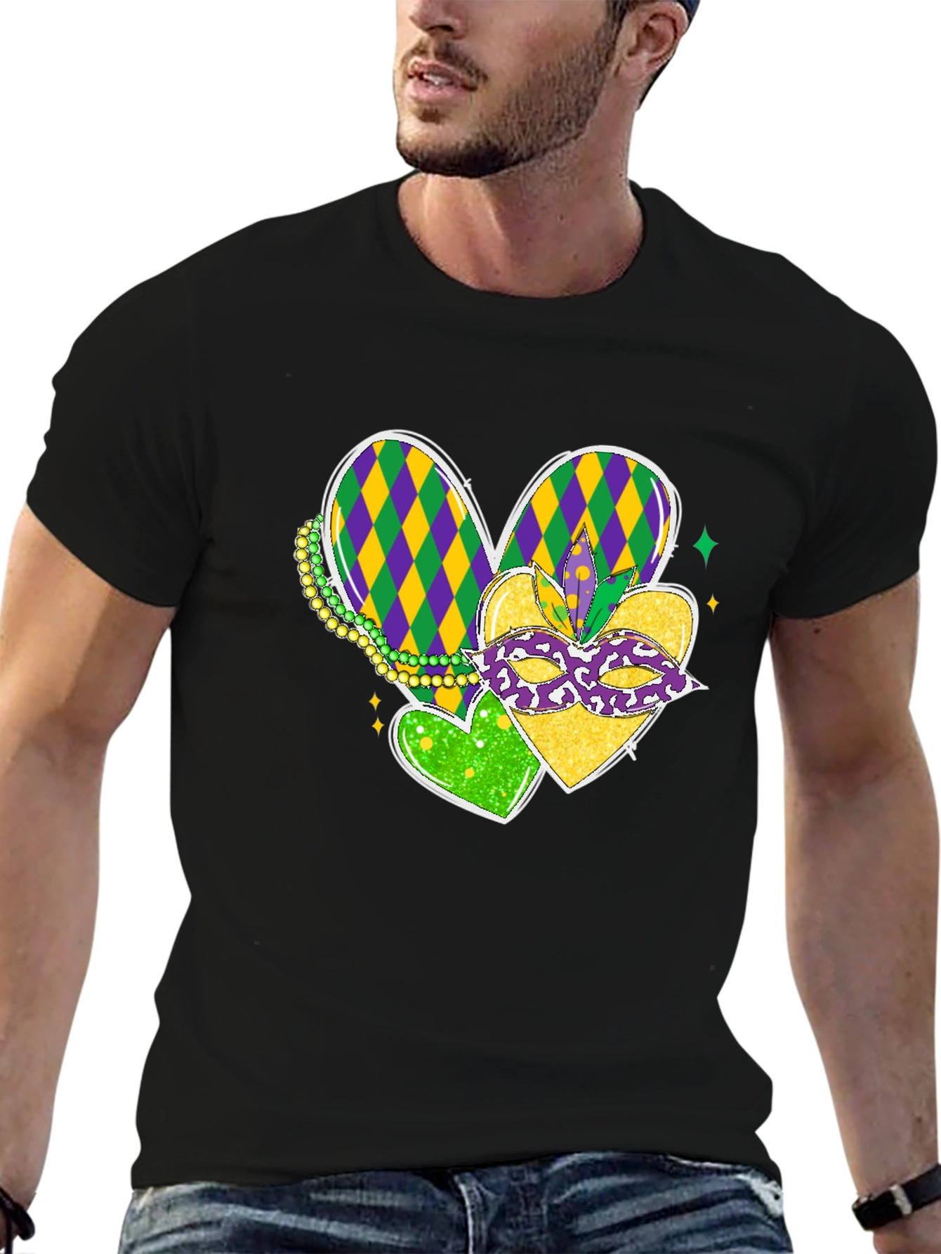 Mardi Gras Hearts T-Shirt
