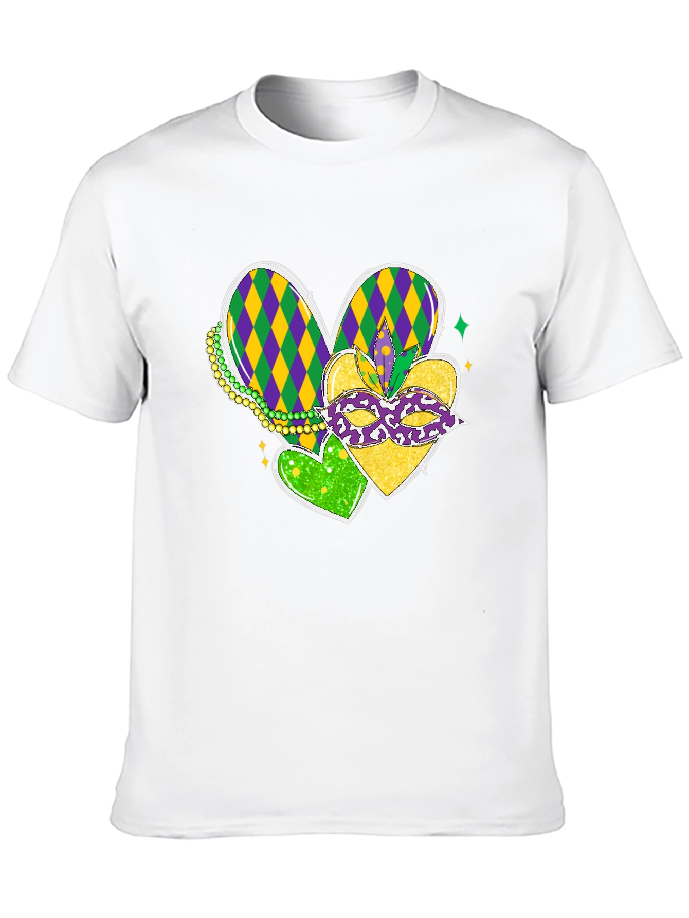 Mardi Gras Hearts T-Shirt