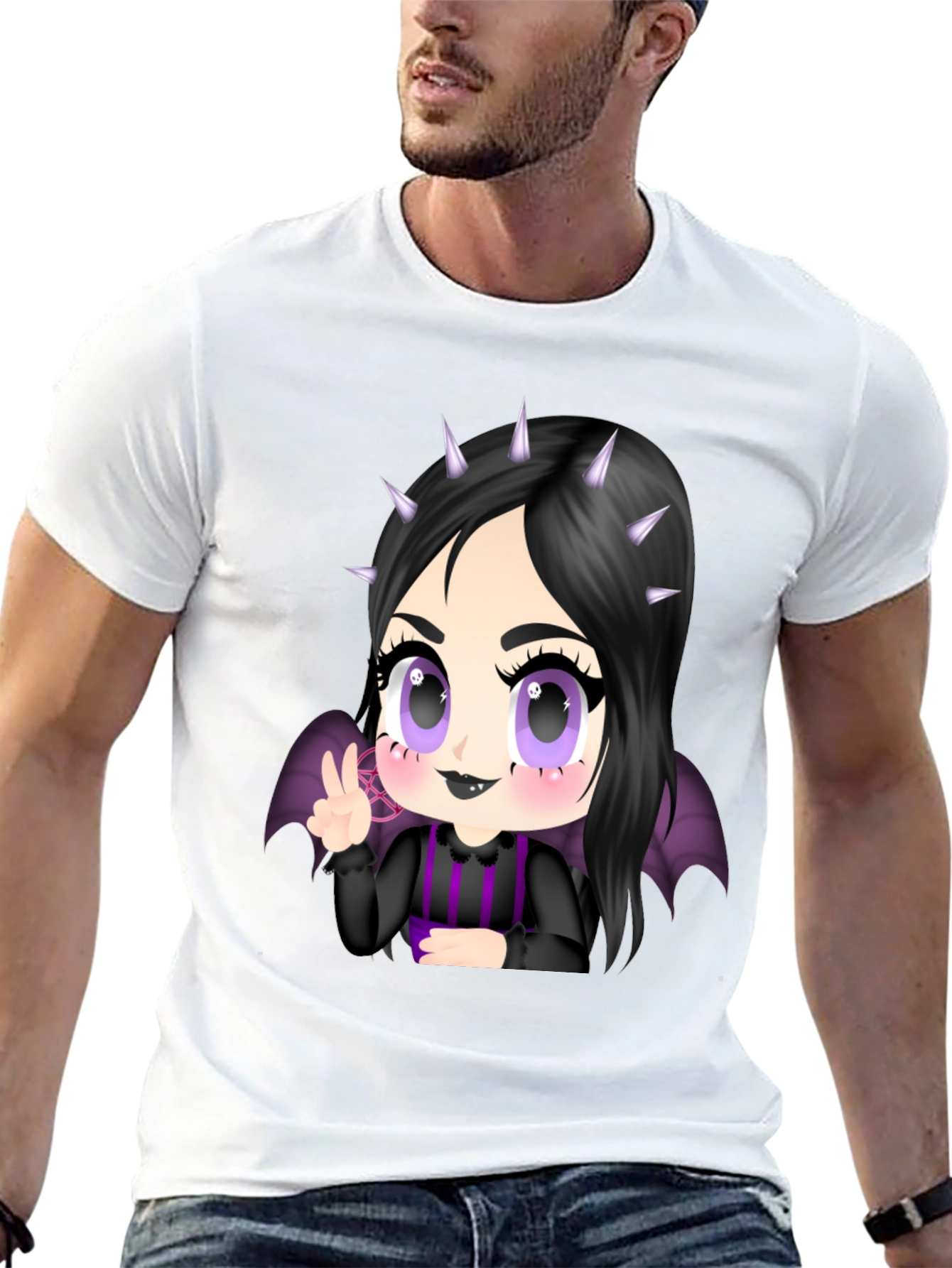 Goth Girl T-Shirt - Black Anime Tee