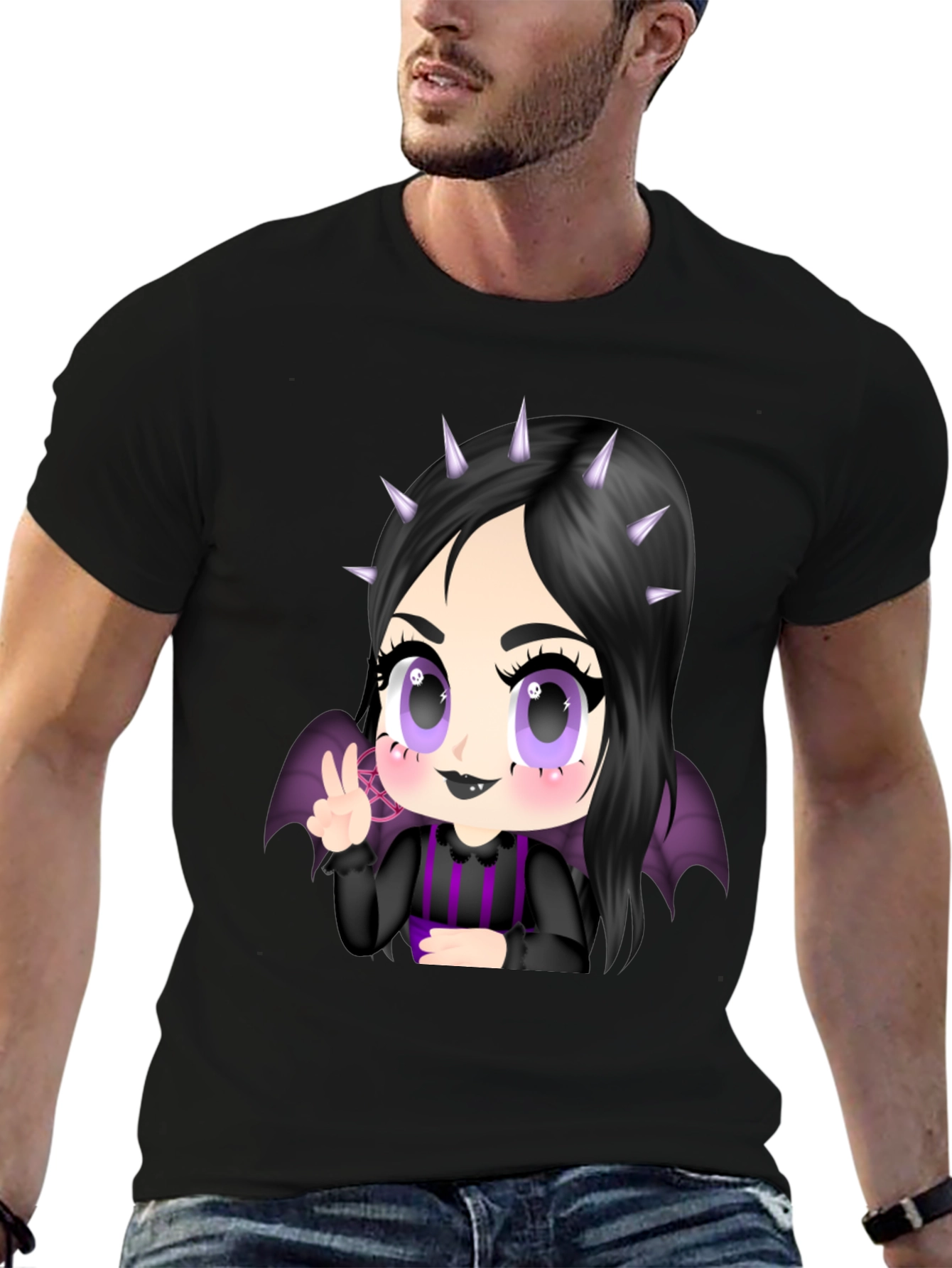 Goth Girl T-Shirt - Black Anime Tee