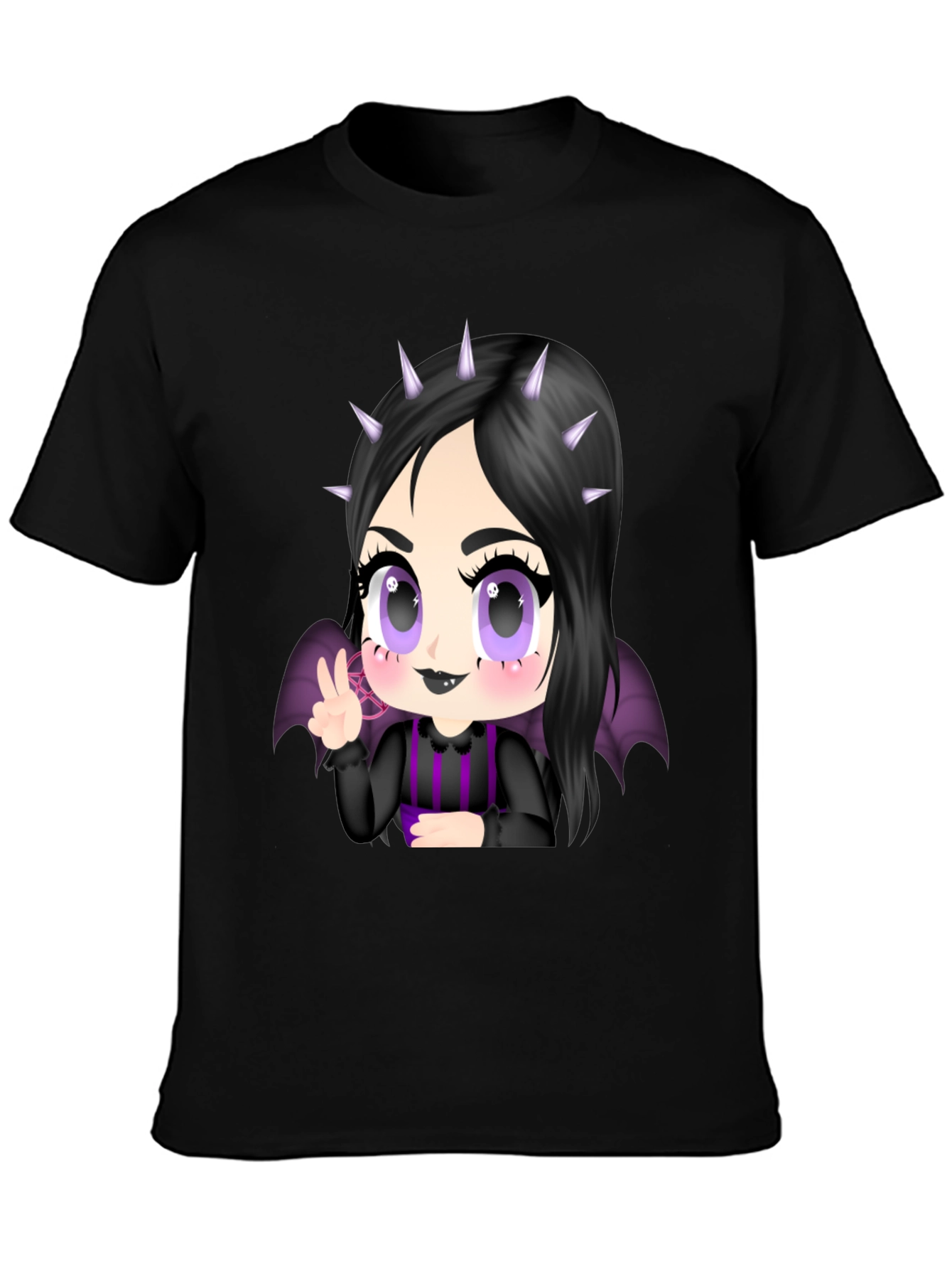 Goth Girl T-Shirt - Black Anime Tee