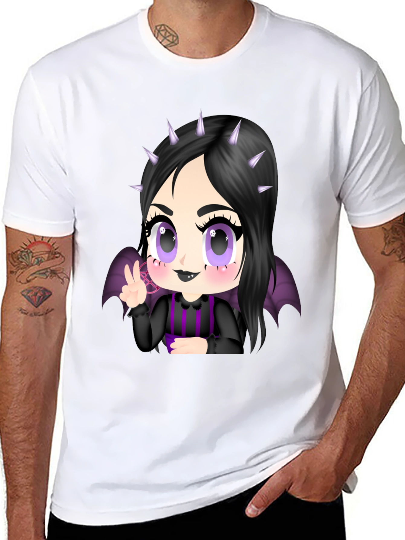 Goth Girl T-Shirt - Black Anime Tee