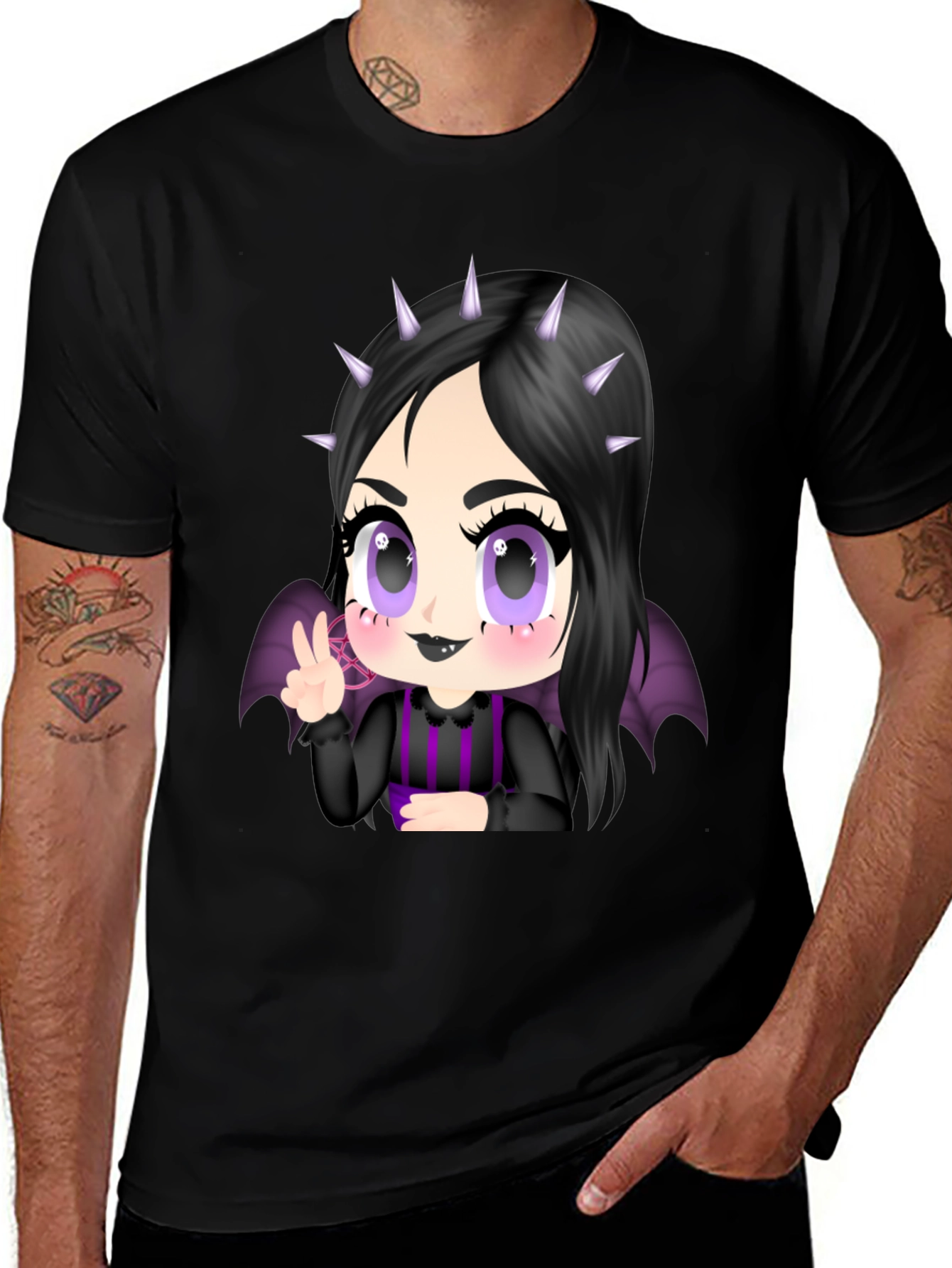 Goth Girl T-Shirt - Black Anime Tee