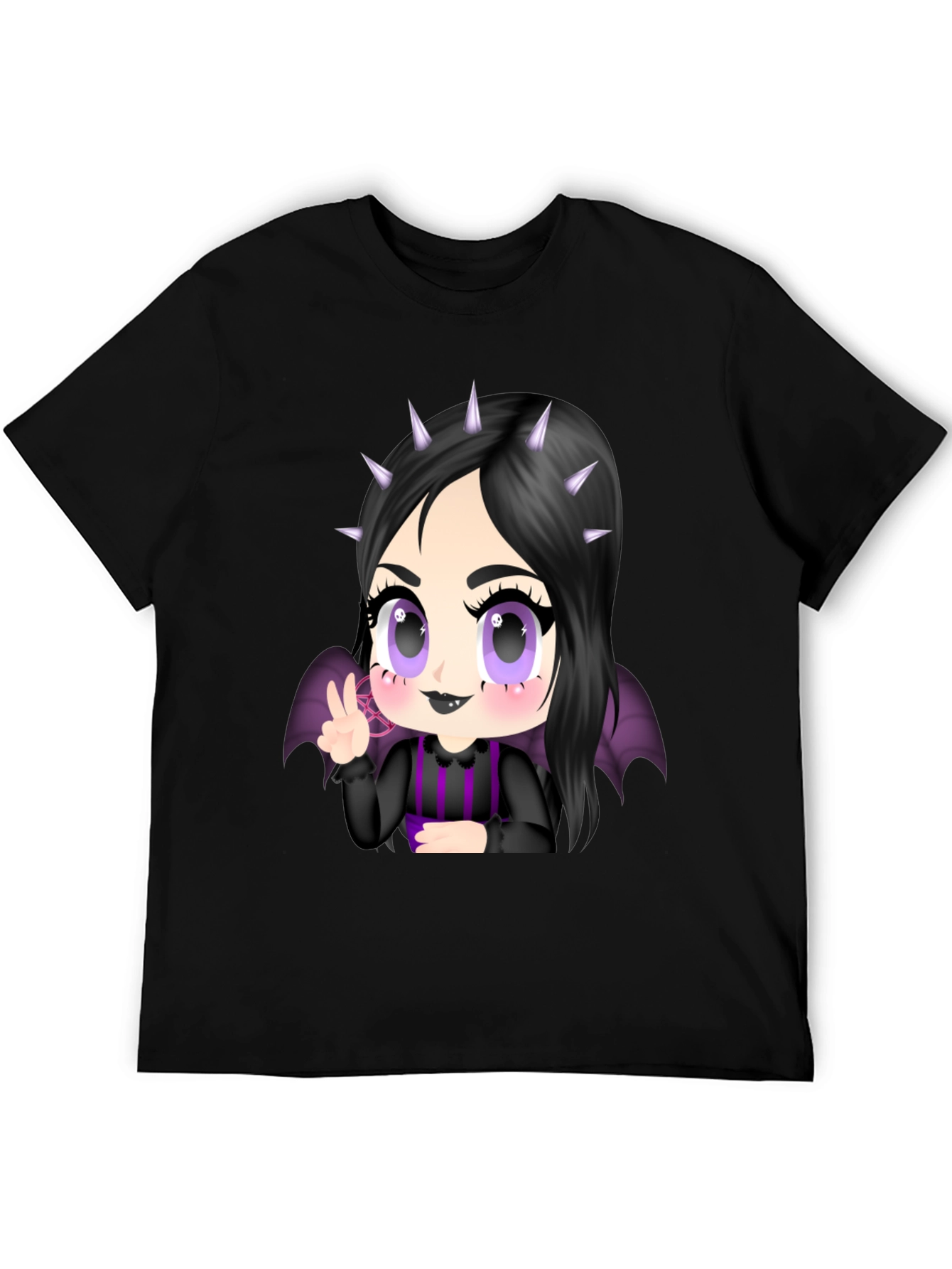 Goth Girl T-Shirt - Black Anime Tee