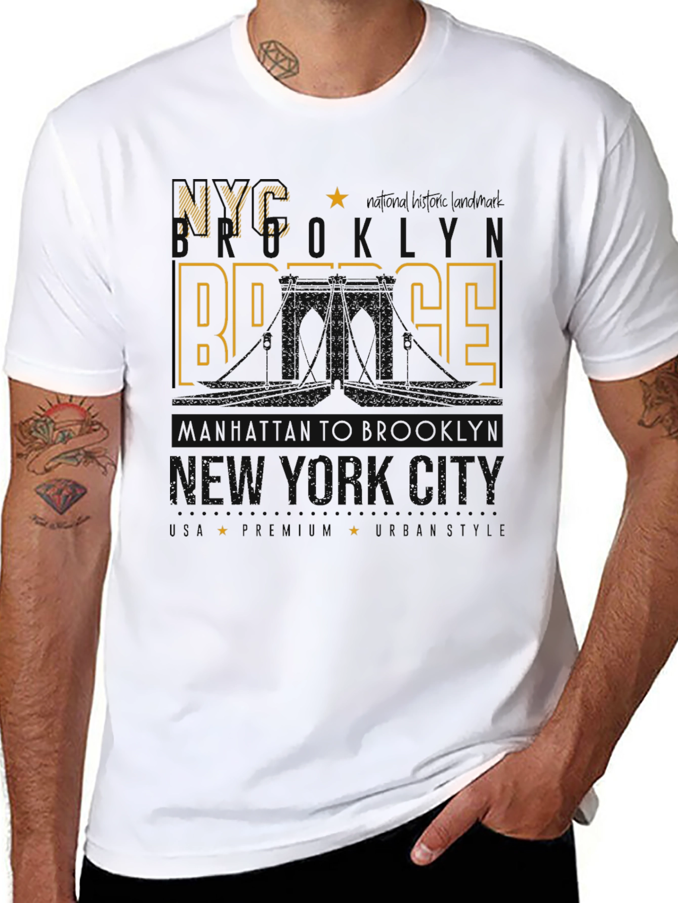 NYC Brooklyn Bridge T-Shirt - Urban Style