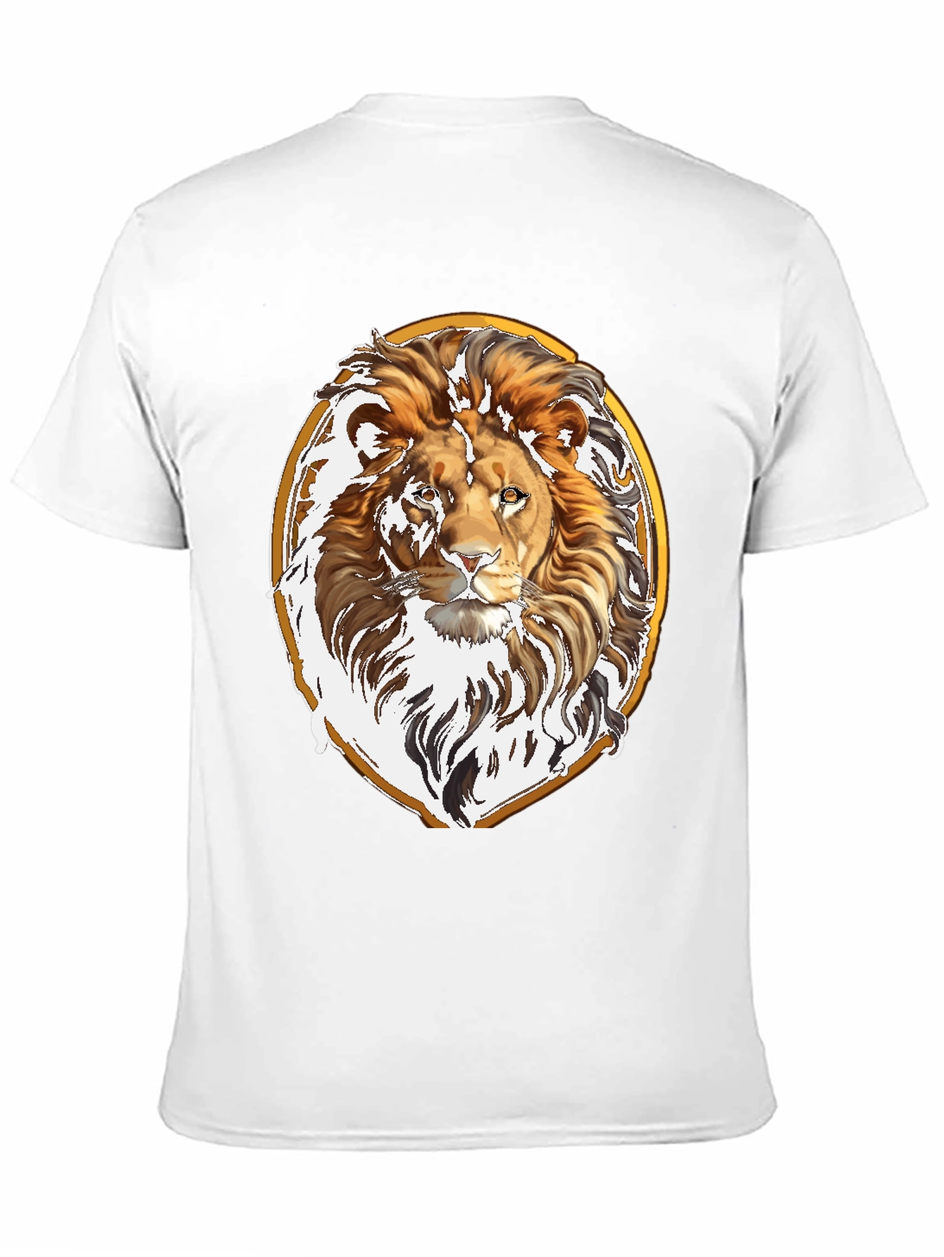 Lion Head Graphic Tee - Black Cotton Shirt