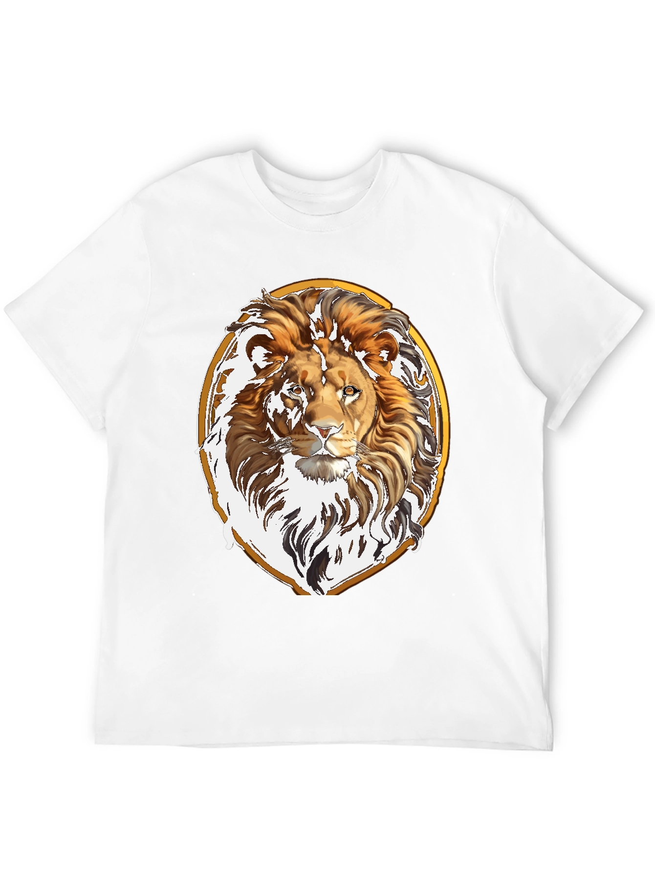 Lion Head Graphic Tee - Black Cotton Shirt