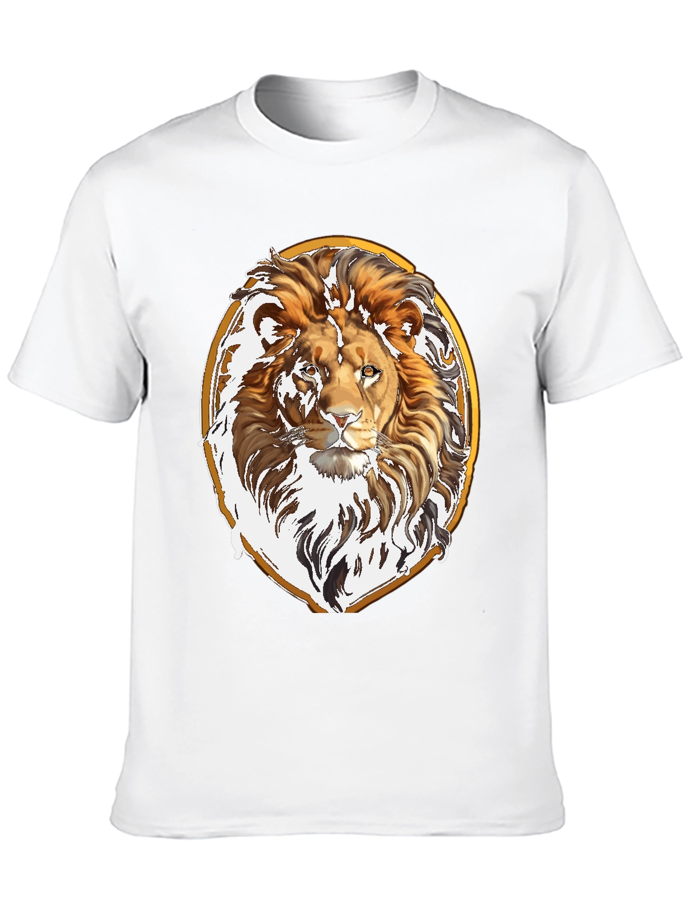Lion Head Graphic Tee - Black Cotton Shirt