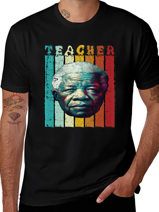 Teacher Mandela Retro Style Graphic T-Shirt