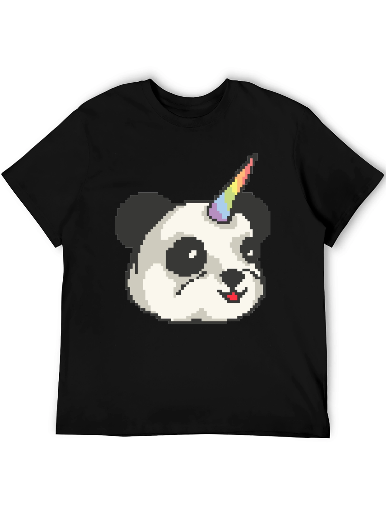 Pixel Panda Unicorn T-Shirt - Black