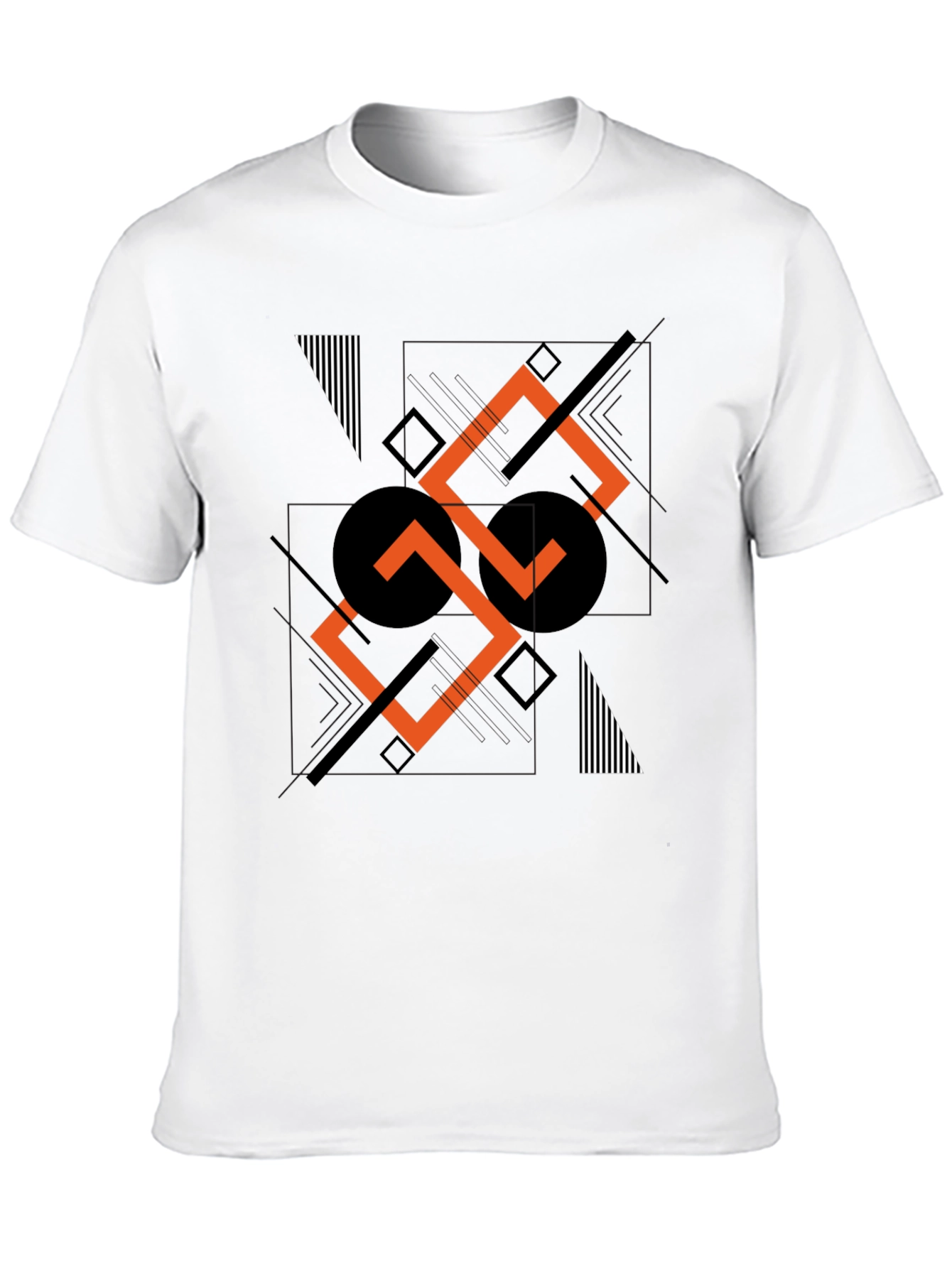 Abstract Geometric Print Black T-Shirt