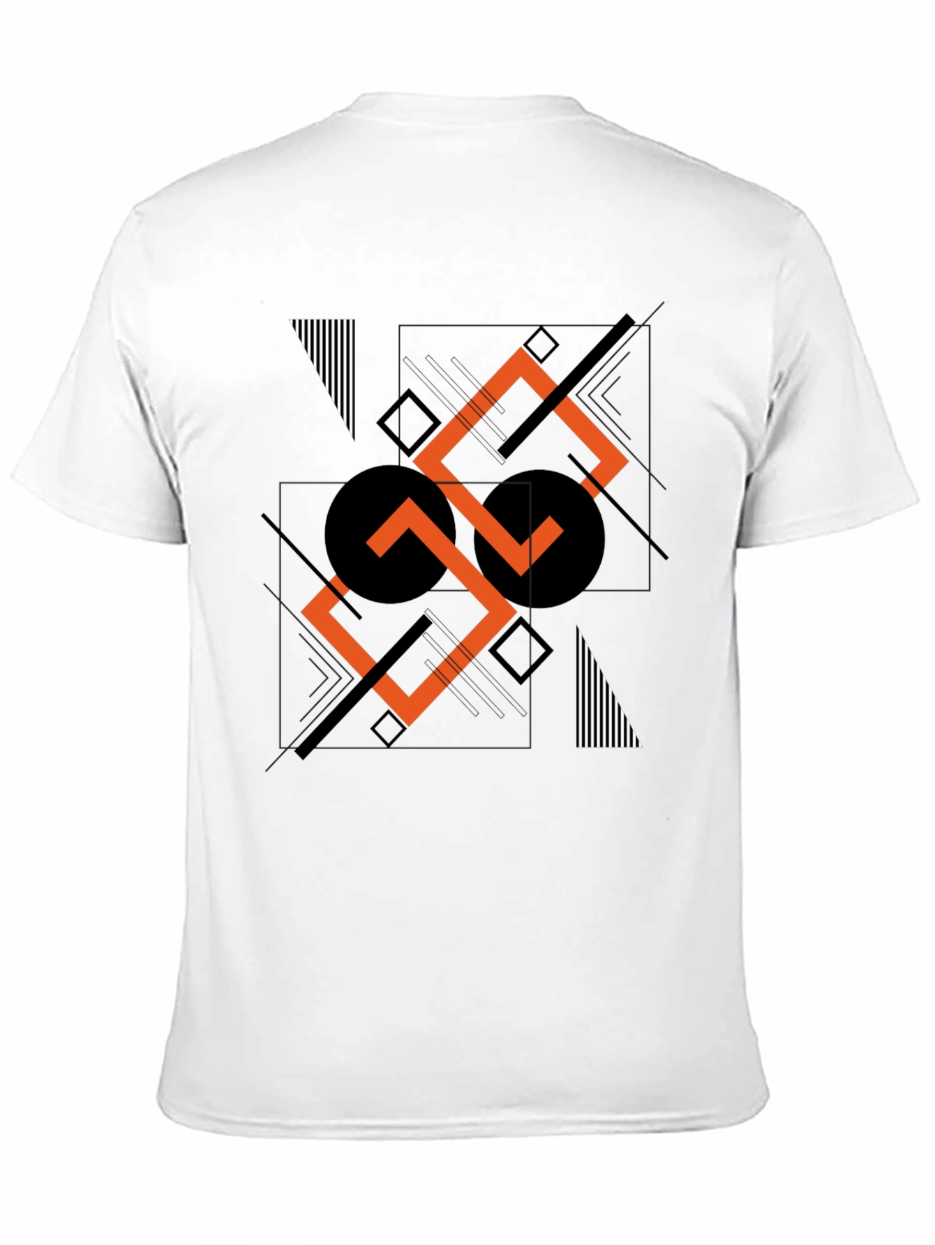 Abstract Geometric Print Black T-Shirt