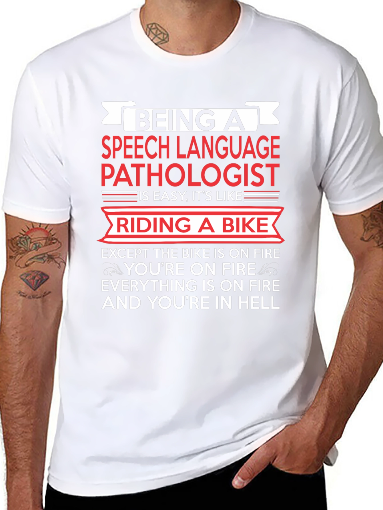Speech Language Pathologist T-Shirt: Riding a Bike in Hell
